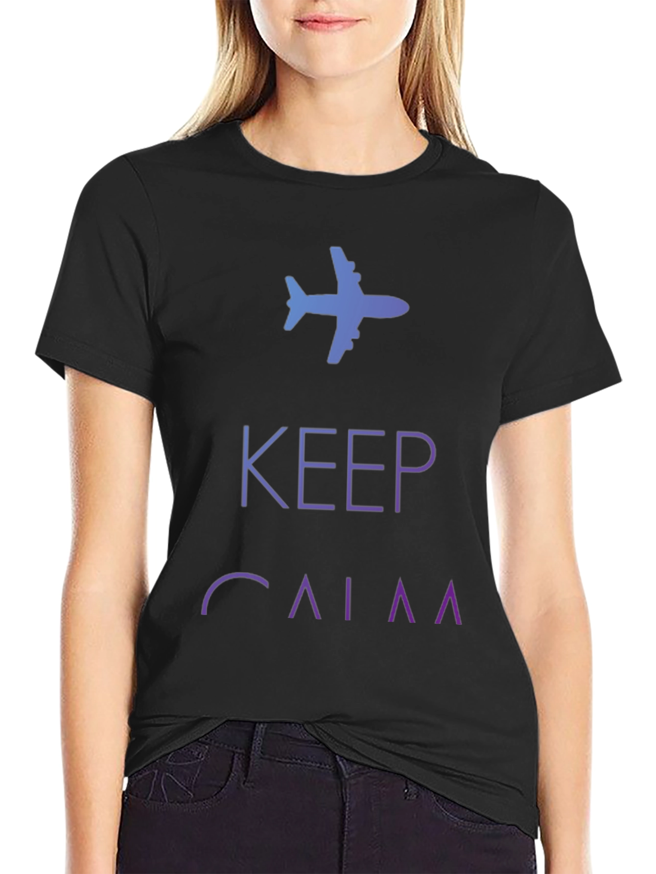 Keep Calm and Fly Black T-Shirt