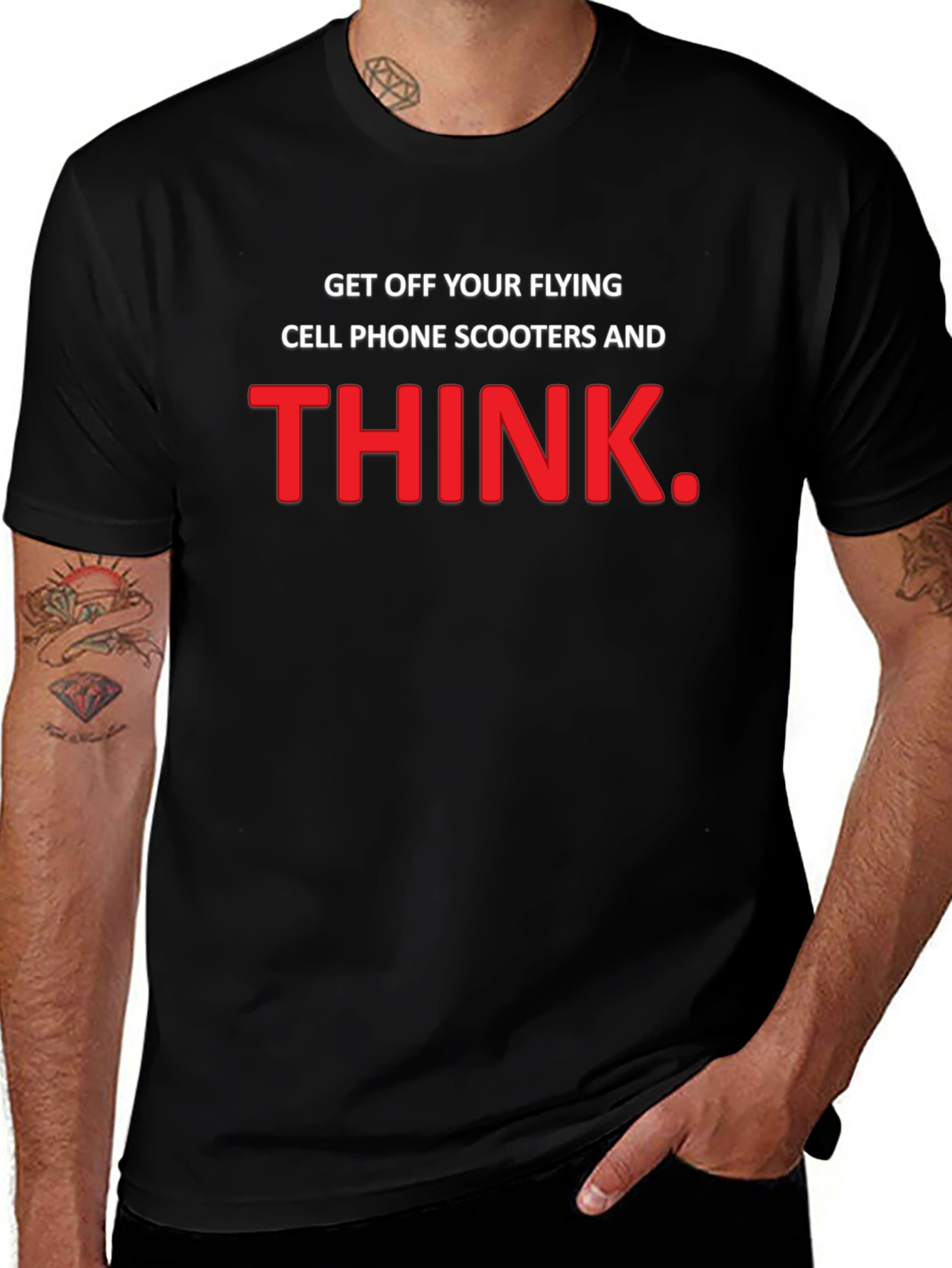 Get Off Your Flying Cell Phone Scooters T-Shirt