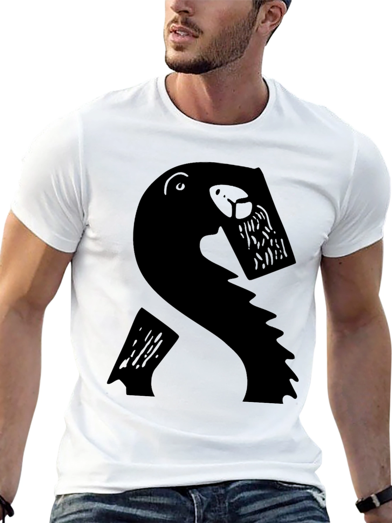 Abstract Beaver Graphic T-Shirt - Mens