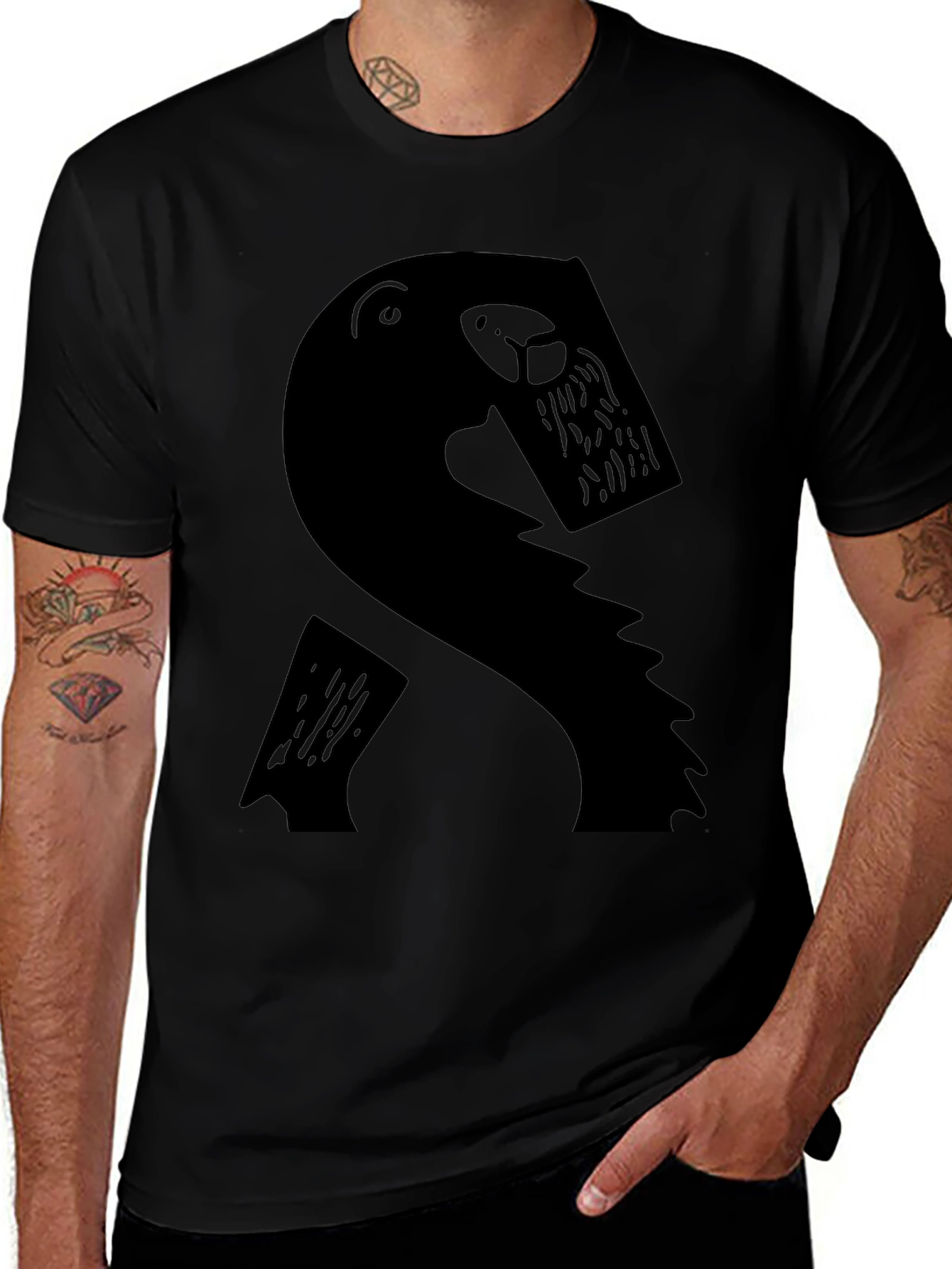 Abstract Beaver Graphic T-Shirt - Mens