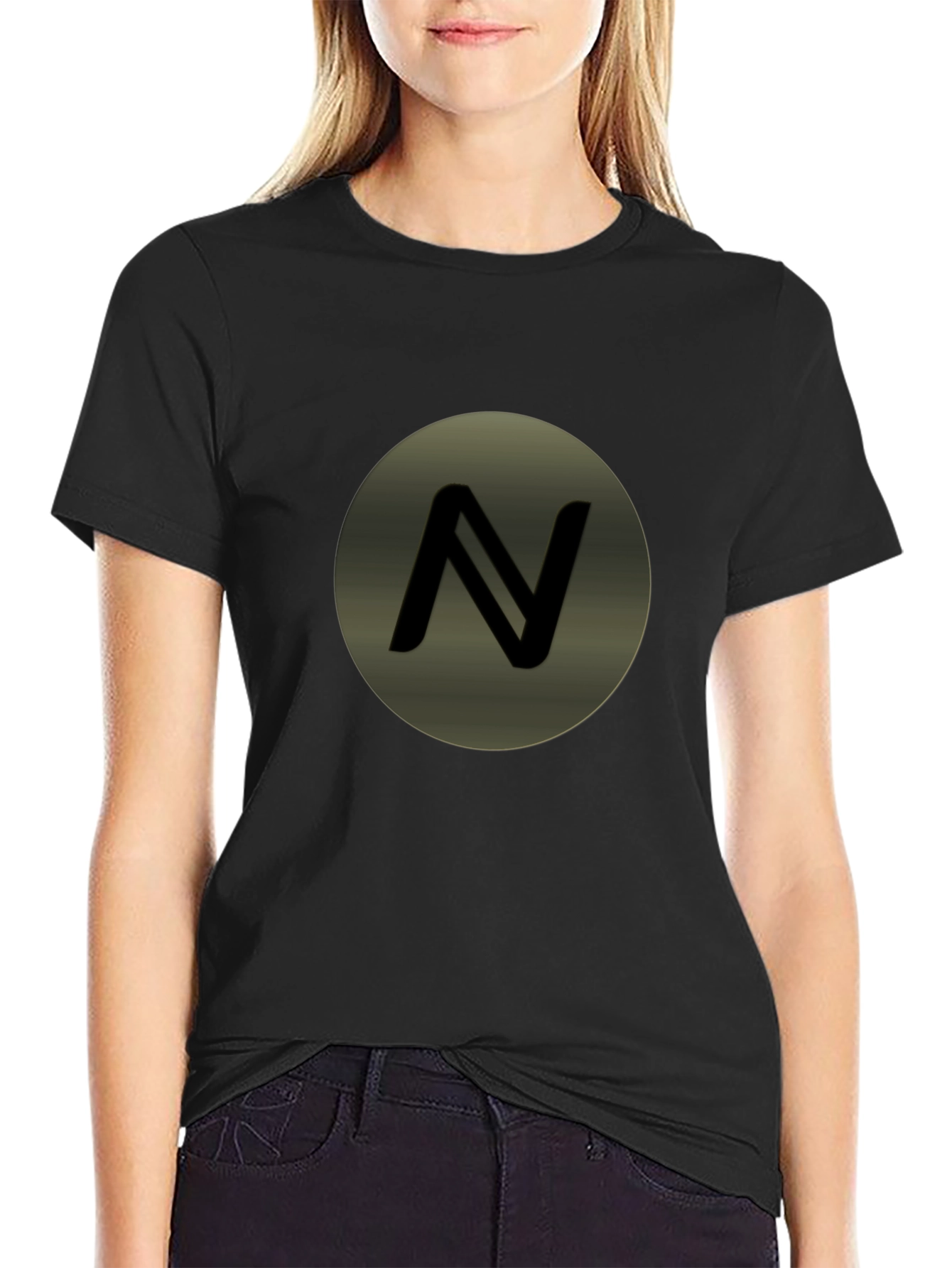 Mens Black T-Shirt with Circle N Logo