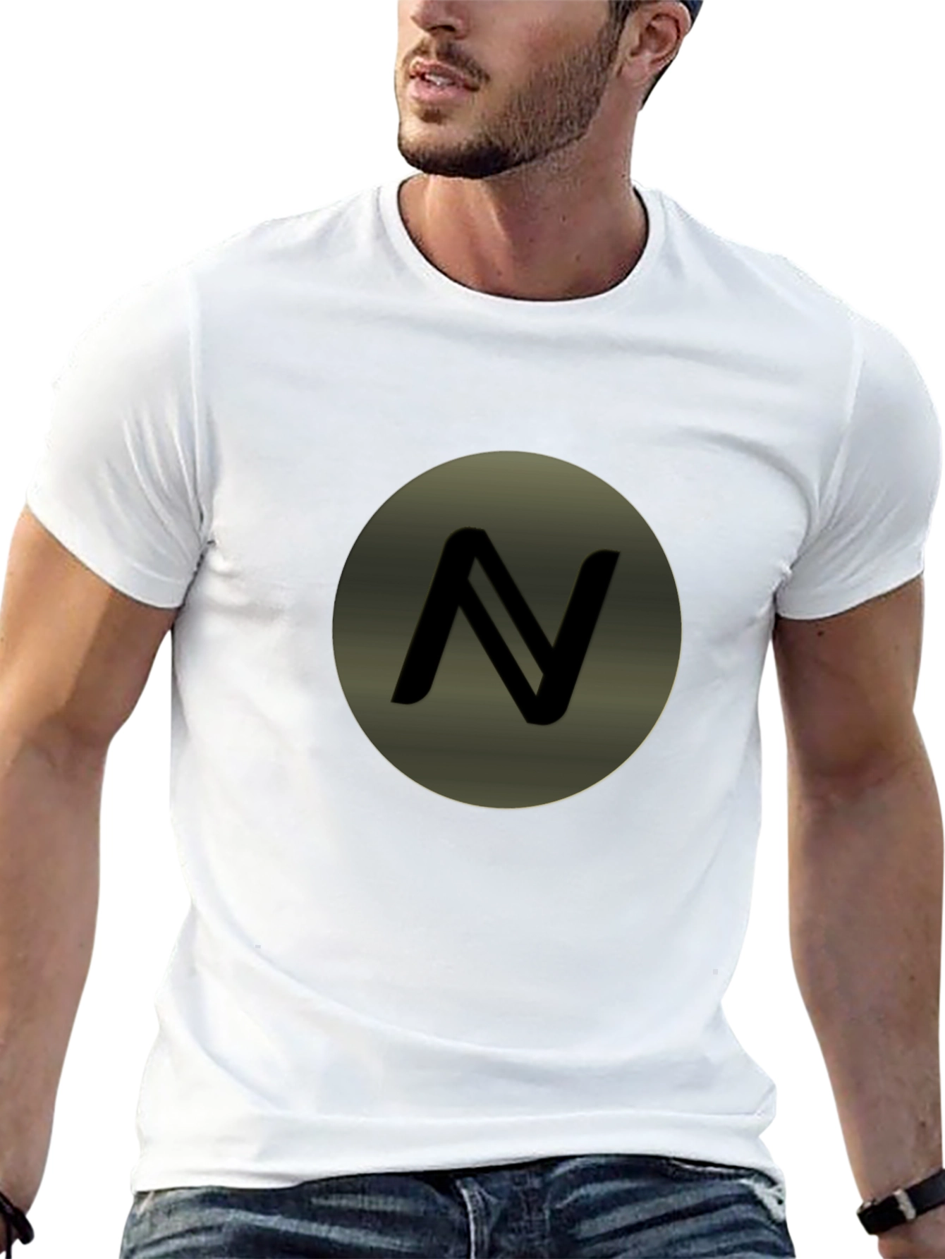 Mens Black T-Shirt with Circle N Logo
