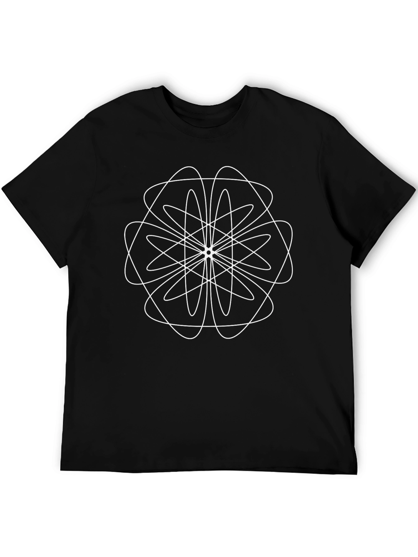 Geometric Atom Design Black T-Shirt