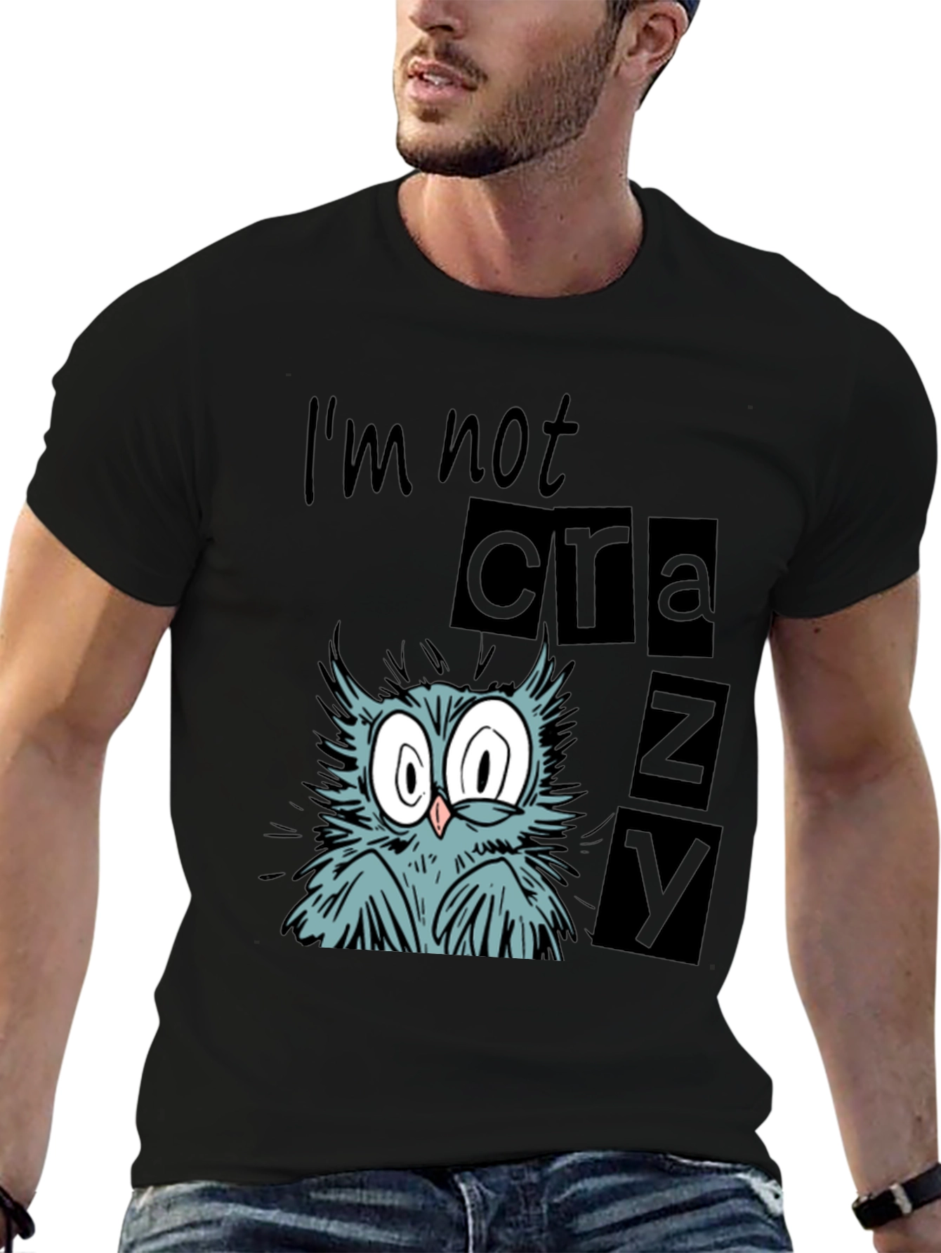 Funny Owl Graphic Tee - Im Not Crazy T-Shirt