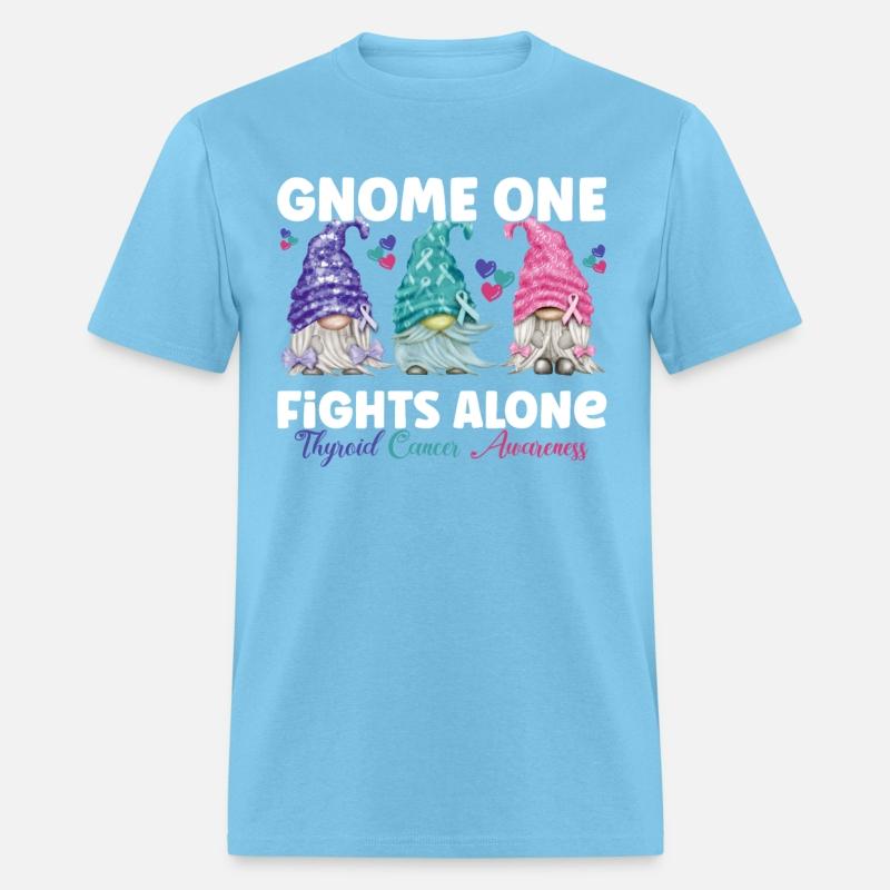Thyroid Cancer Purple Teal Pink Gnome