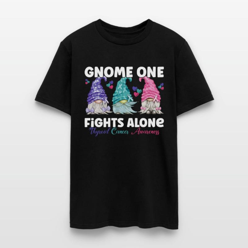 Thyroid Cancer Purple Teal Pink Gnome