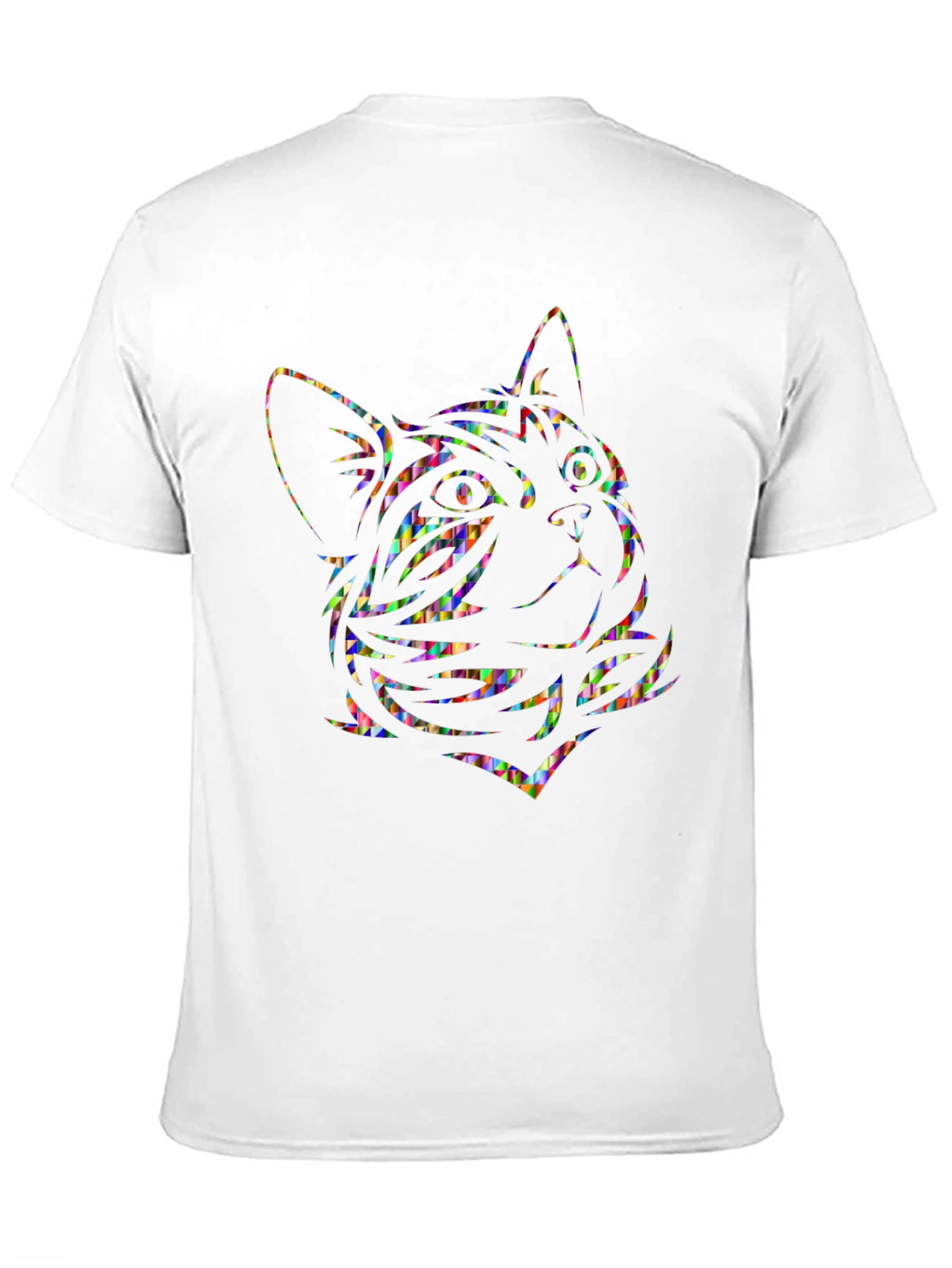 Abstract Cat Graphic Tee - Black Cotton Comfort