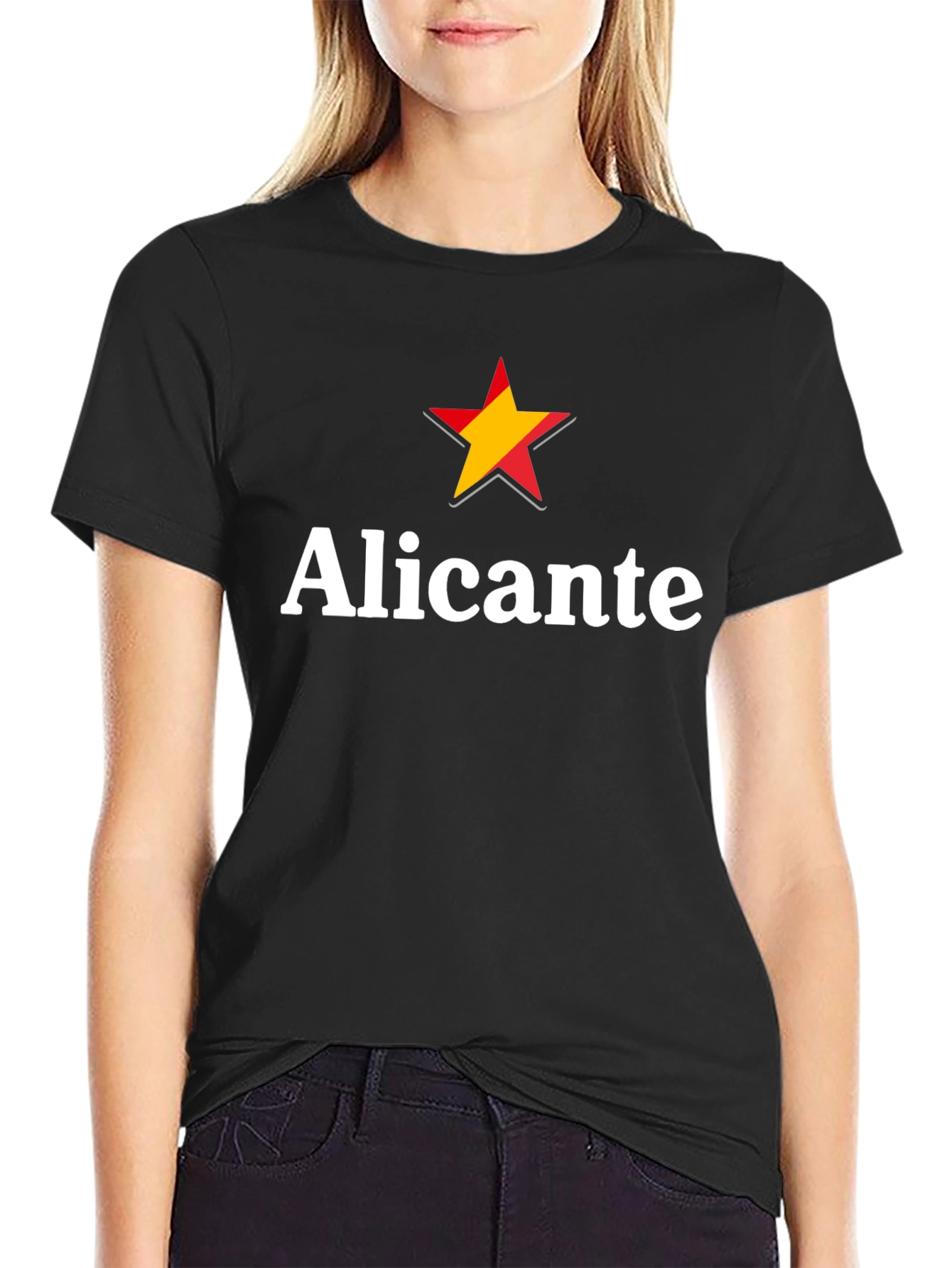 Alicante Star Graphic T-Shirt - Black Cotton Tee