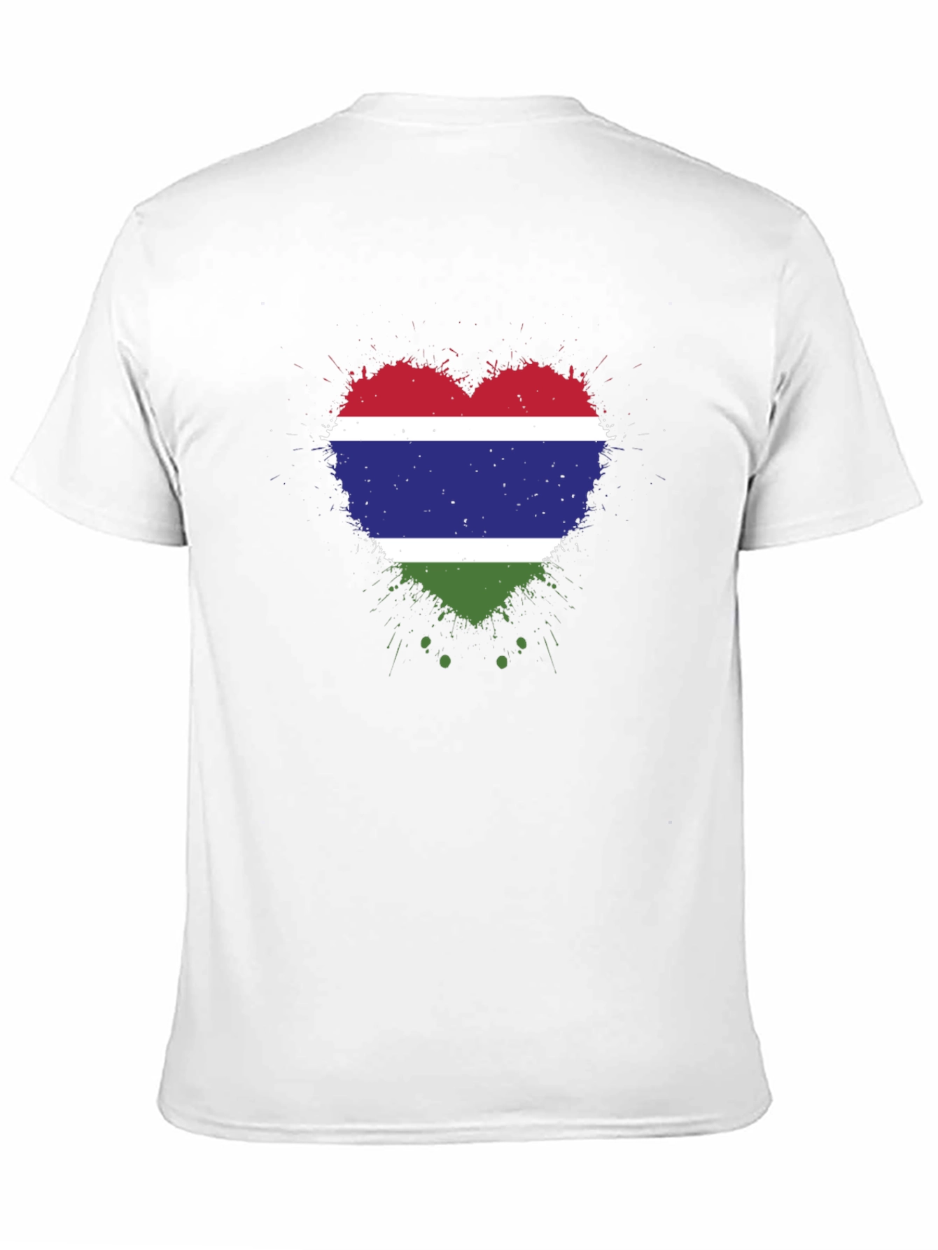 Gambia Flag Heart T-Shirt - Black