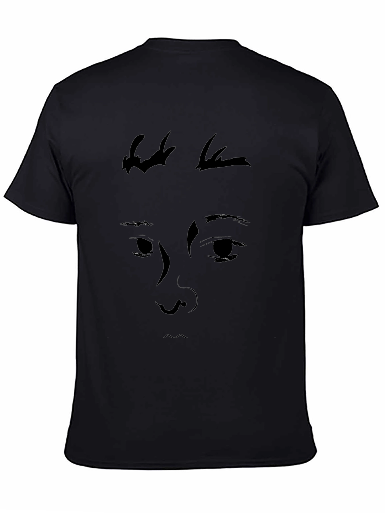 Abstract Face Graphic Black Tee