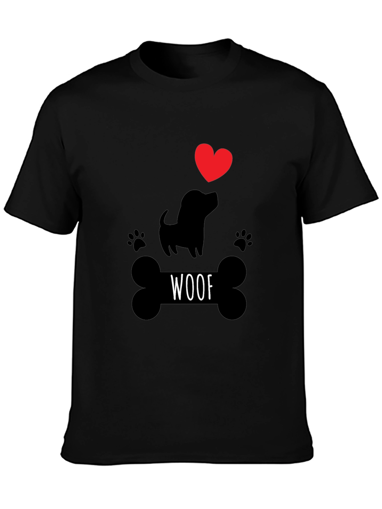 Woof Dog Lover T-Shirt – Cute Paw Print Graphic Tee Gift