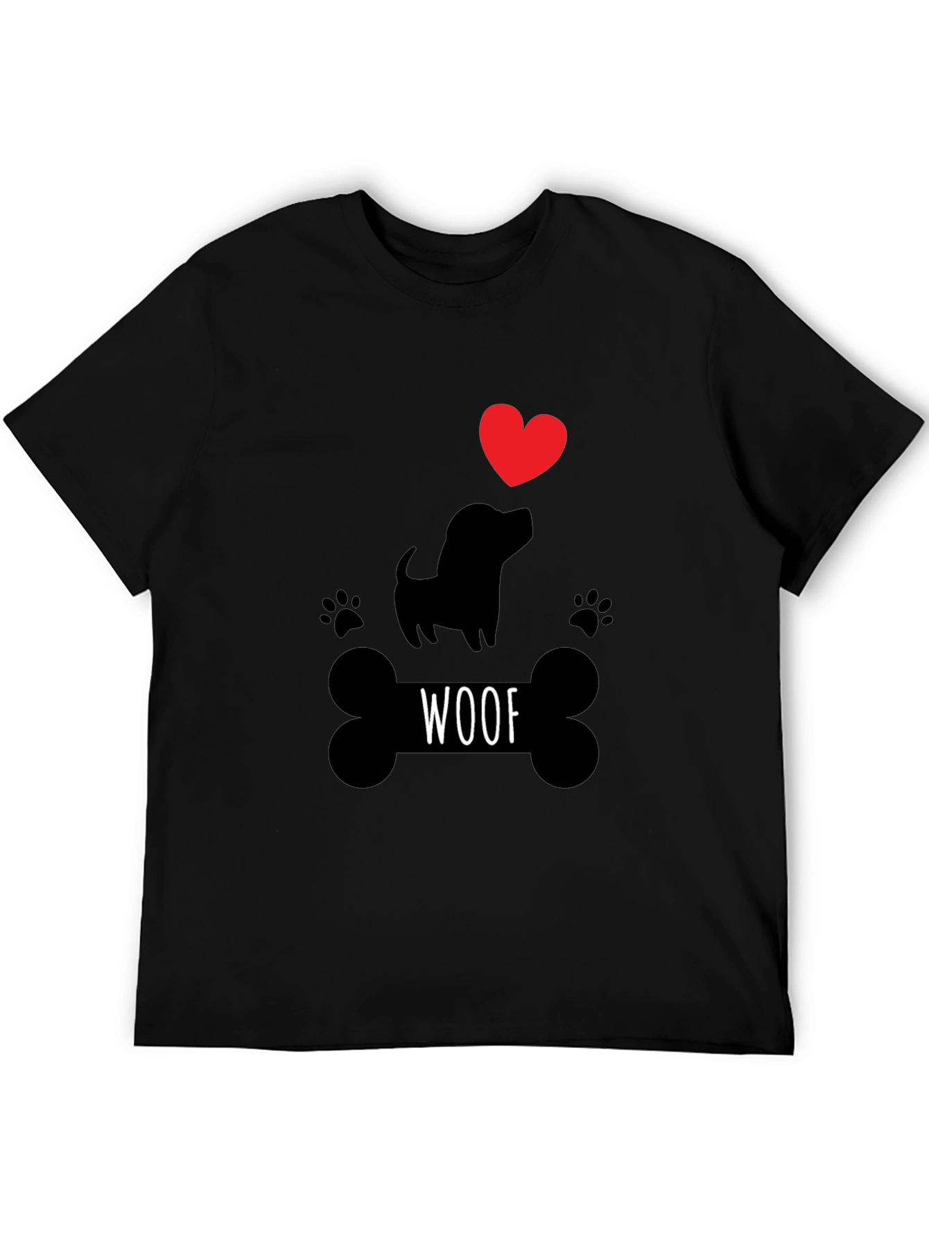 Woof Dog Lover T-Shirt – Cute Paw Print Graphic Tee Gift