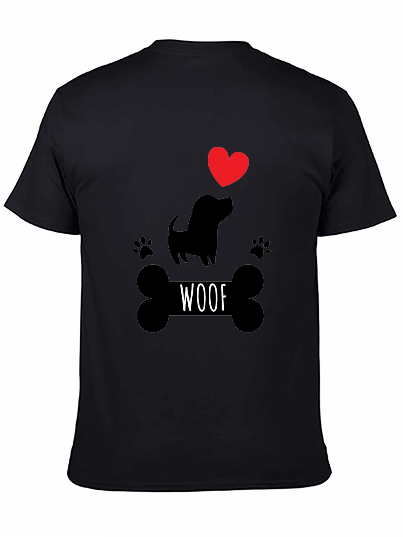 Woof Dog Lover T-Shirt – Cute Paw Print Graphic Tee Gift