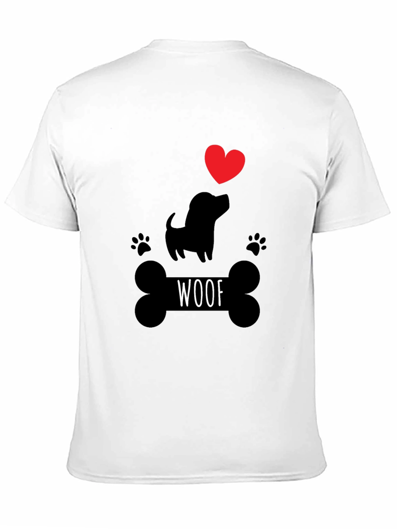 Woof Dog Lover T-Shirt – Cute Paw Print Graphic Tee Gift