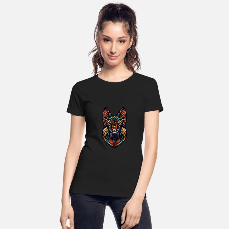 Tribal Fusion German Shepherd Portrait