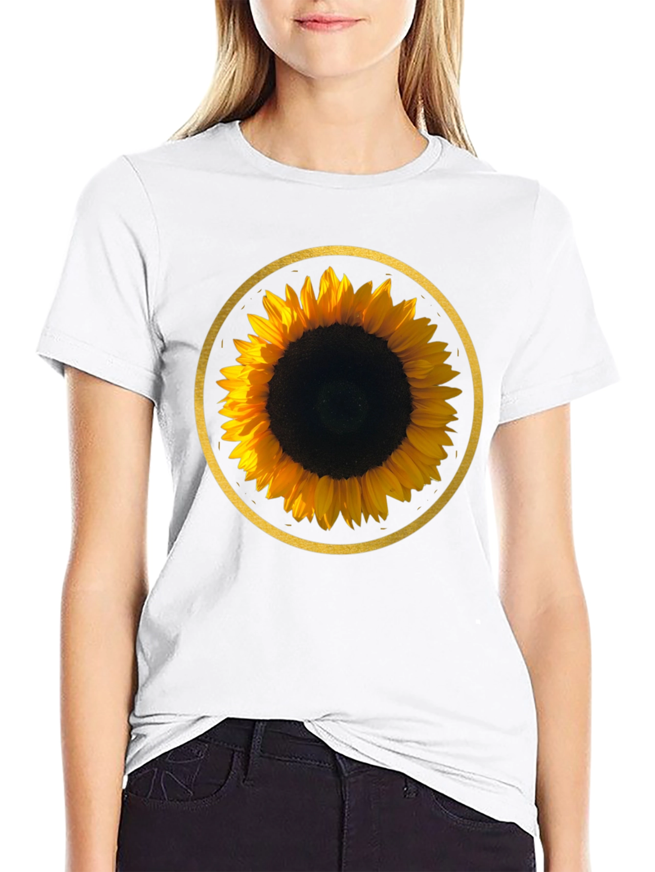 Sunflower Graphic Tee - Round Design