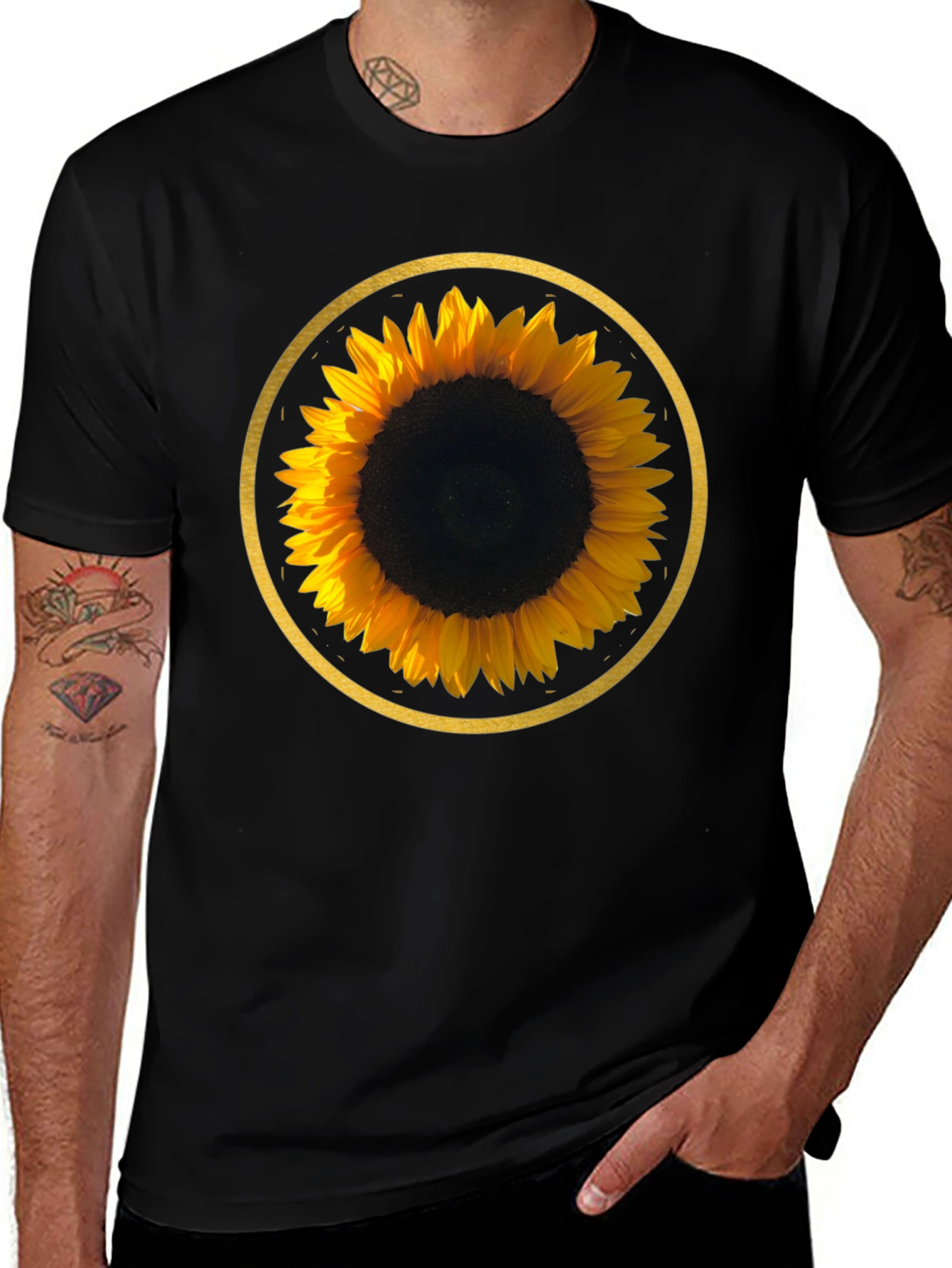 Sunflower Graphic Tee - Round Design