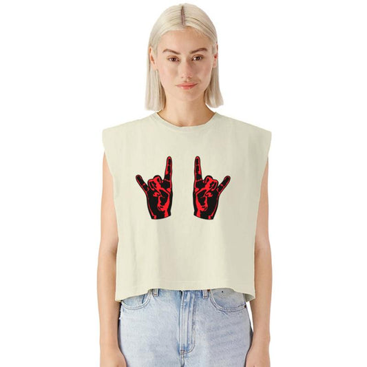 Two heavy metal hard rock horn finger hand gesture