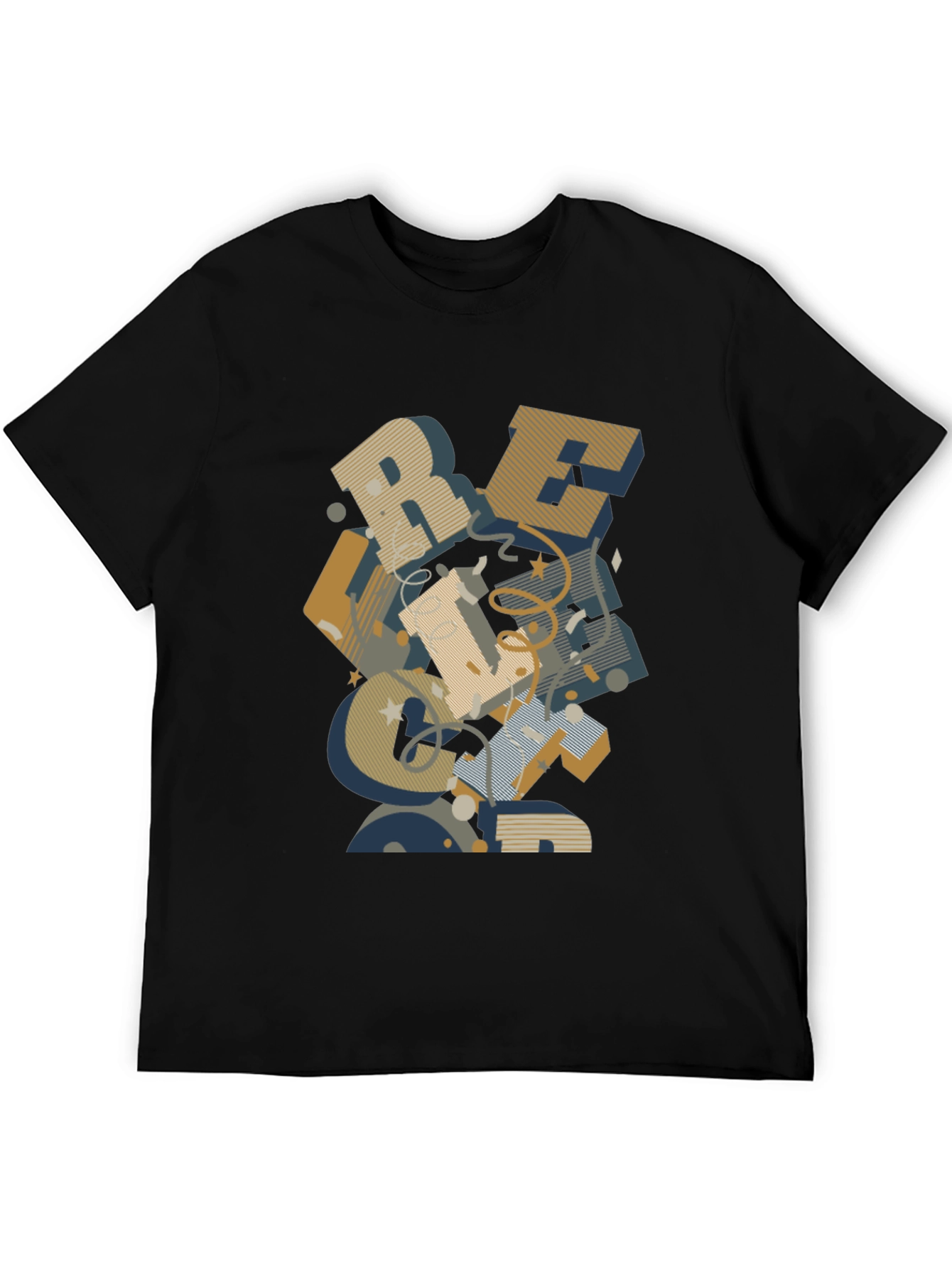 Abstract Lettering Black Graphic Tee
