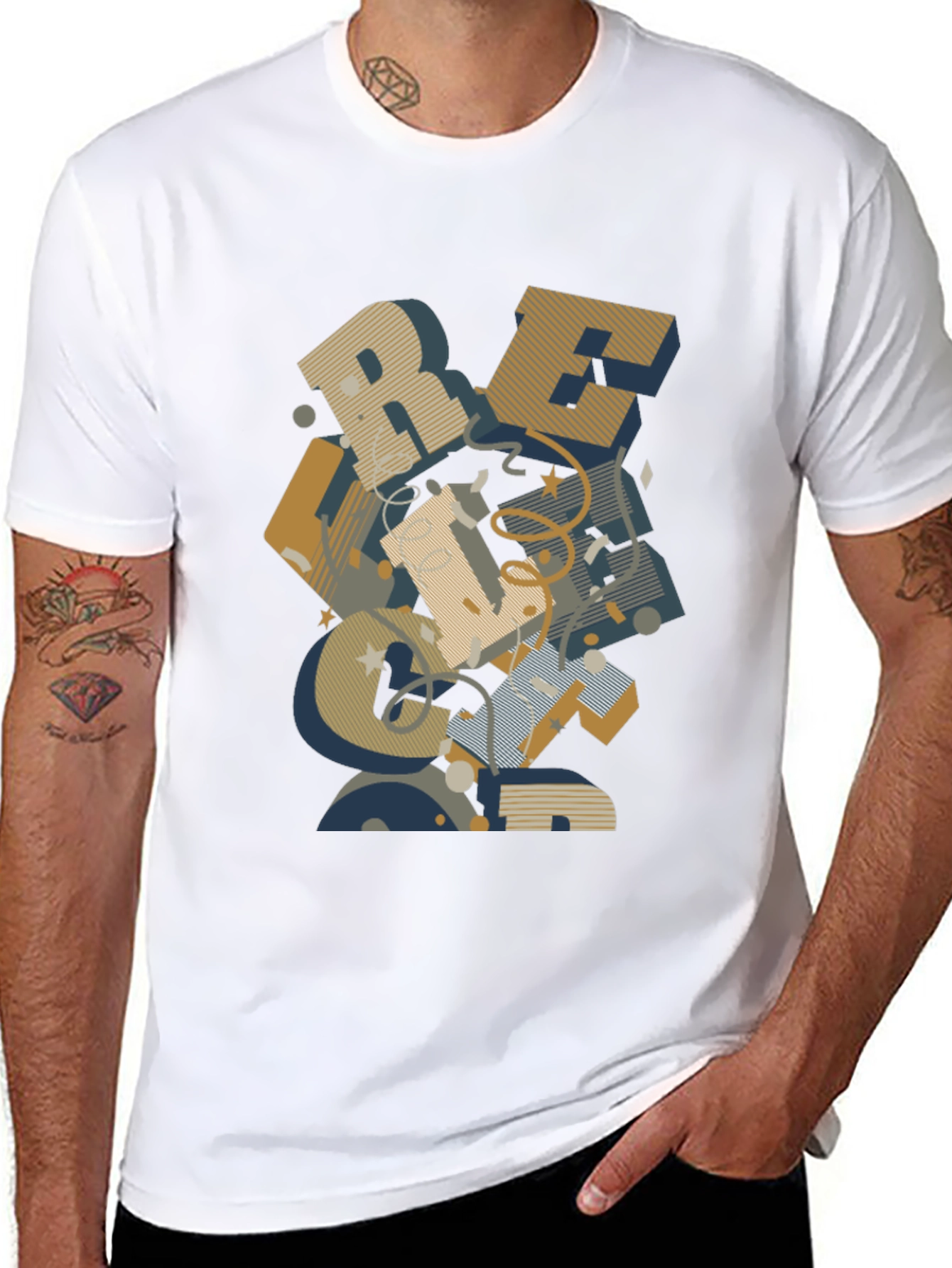 Abstract Lettering Black Graphic Tee