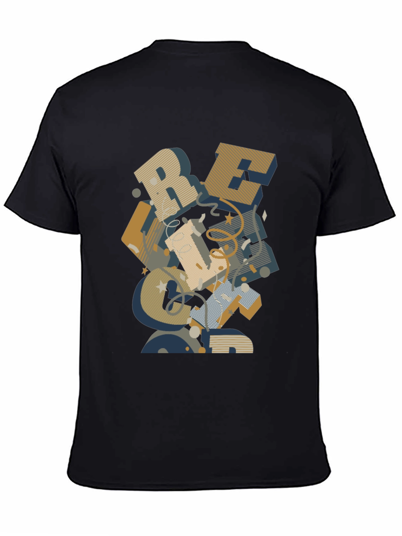 Abstract Lettering Black Graphic Tee