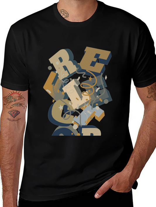 Abstract Lettering Black Graphic Tee