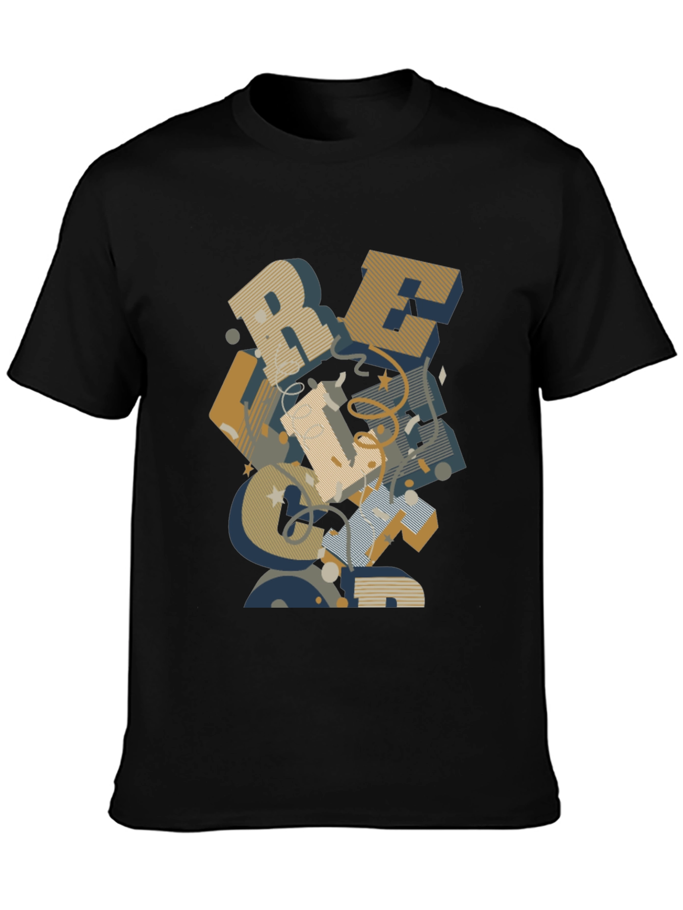 Abstract Lettering Black Graphic Tee