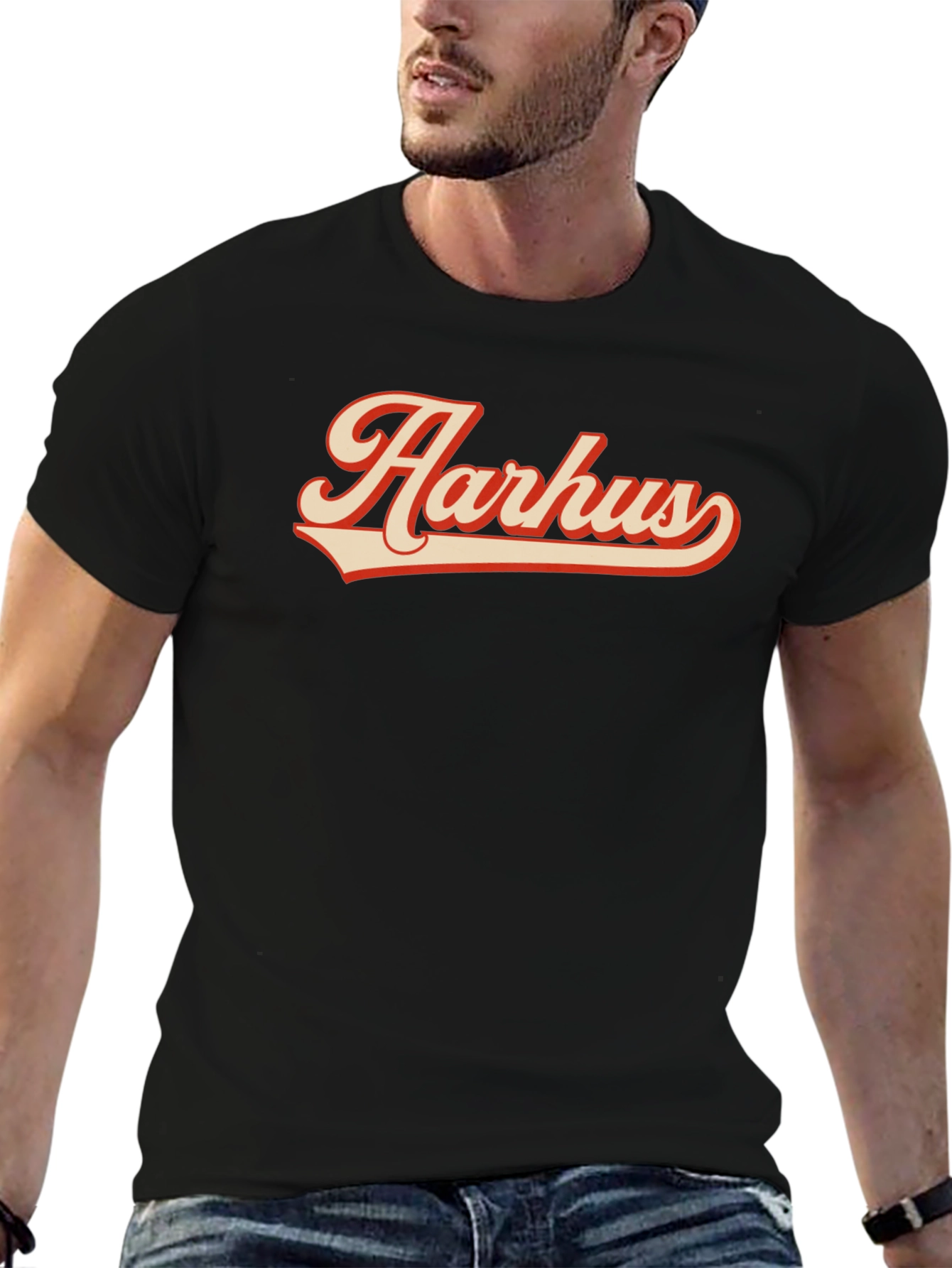 Aarhus Graphic Tee - Retro Style Black T-Shirt