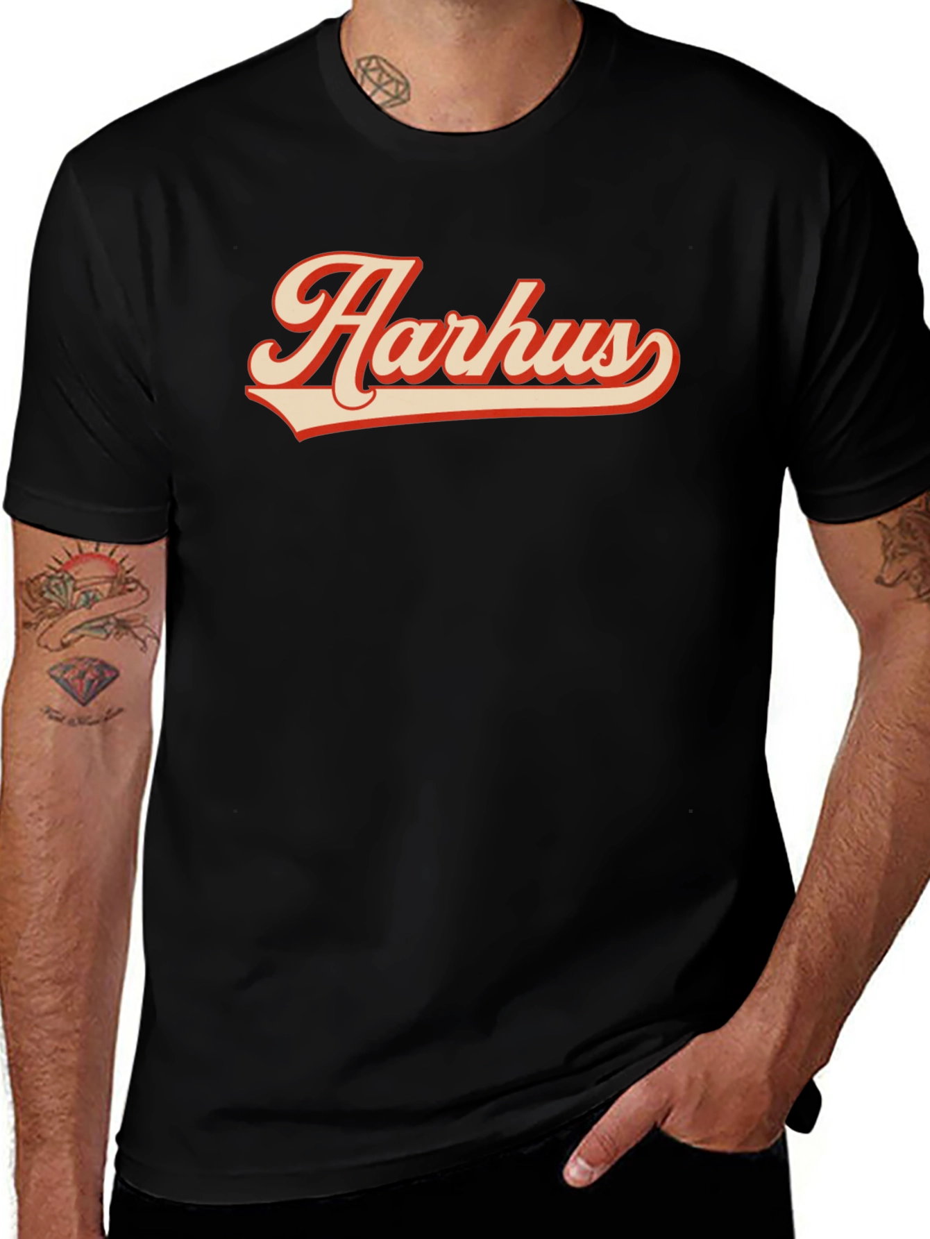 Aarhus Graphic Tee - Retro Style Black T-Shirt