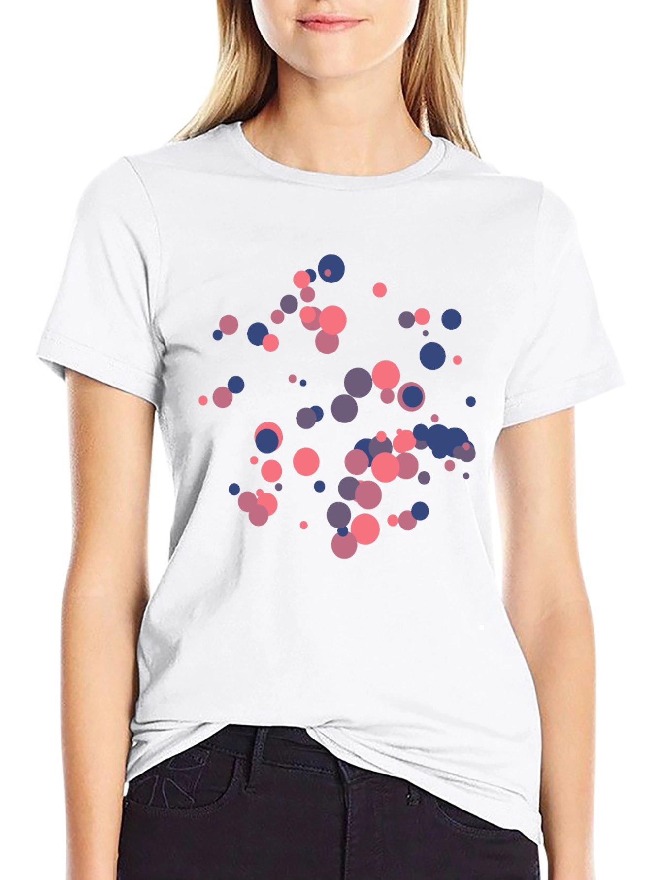 Abstract Dots Graphic Black T-Shirt