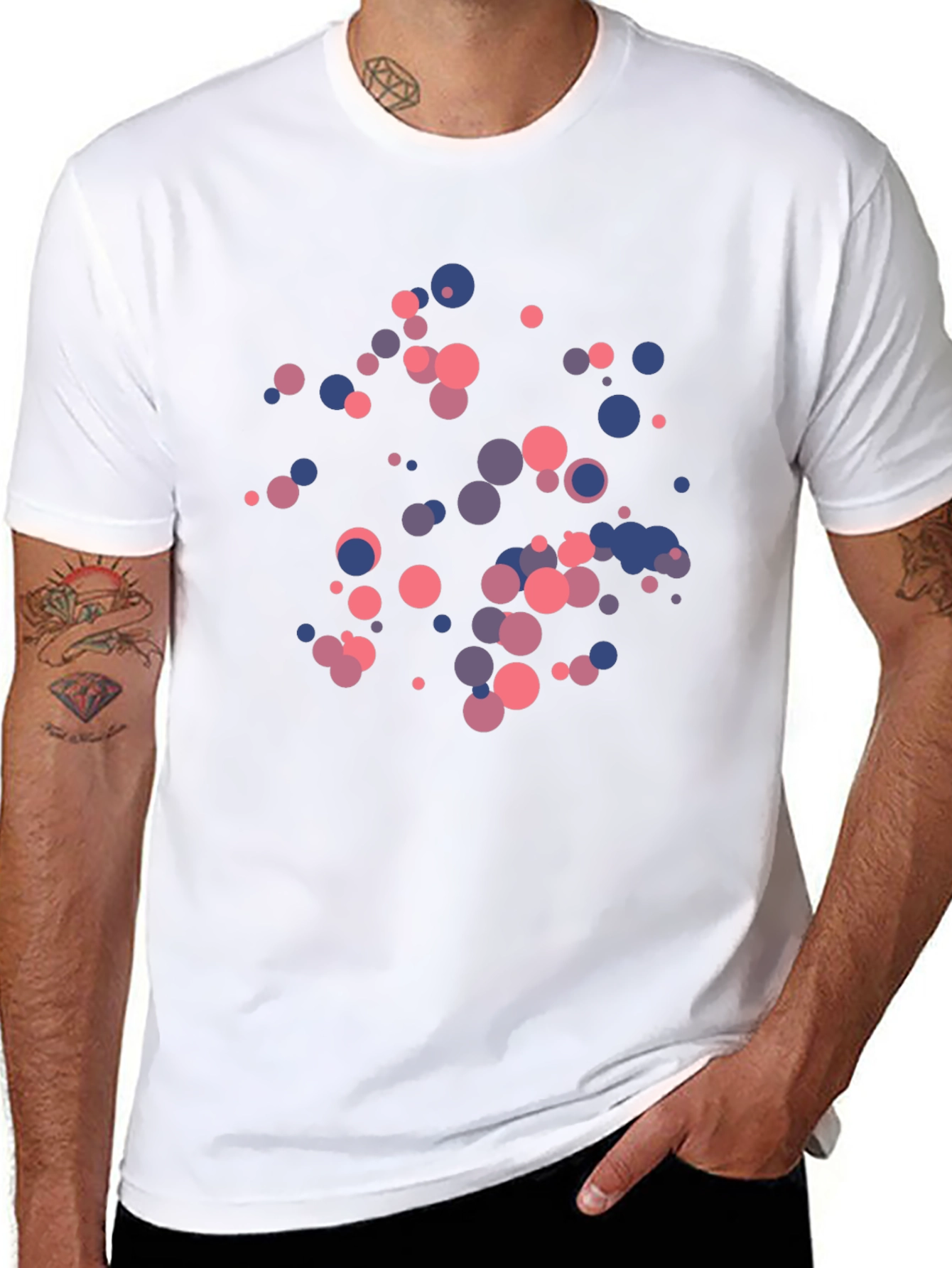 Abstract Dots Graphic Black T-Shirt