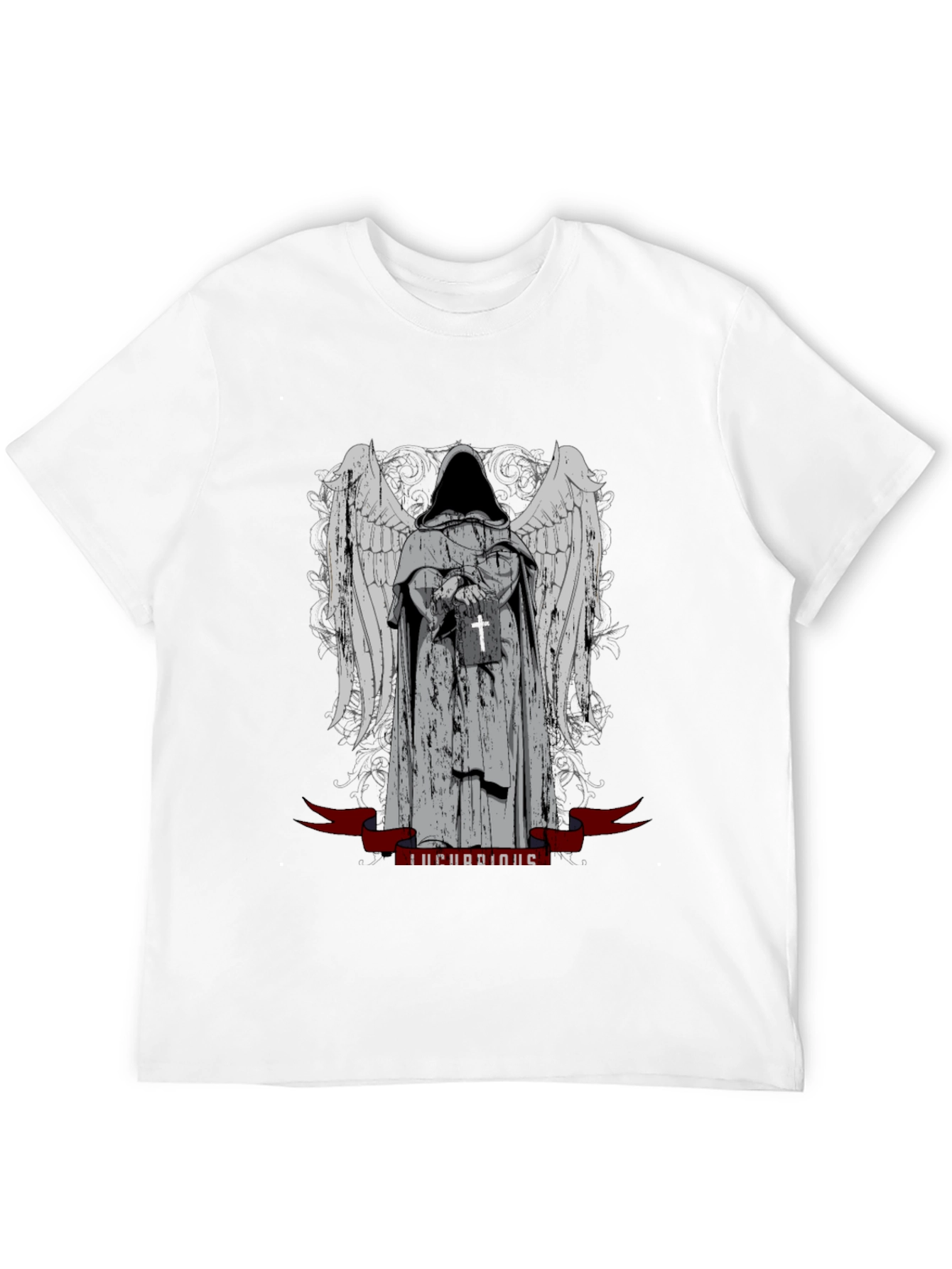 Grim Reaper Angel Wings Graphic T-Shirt