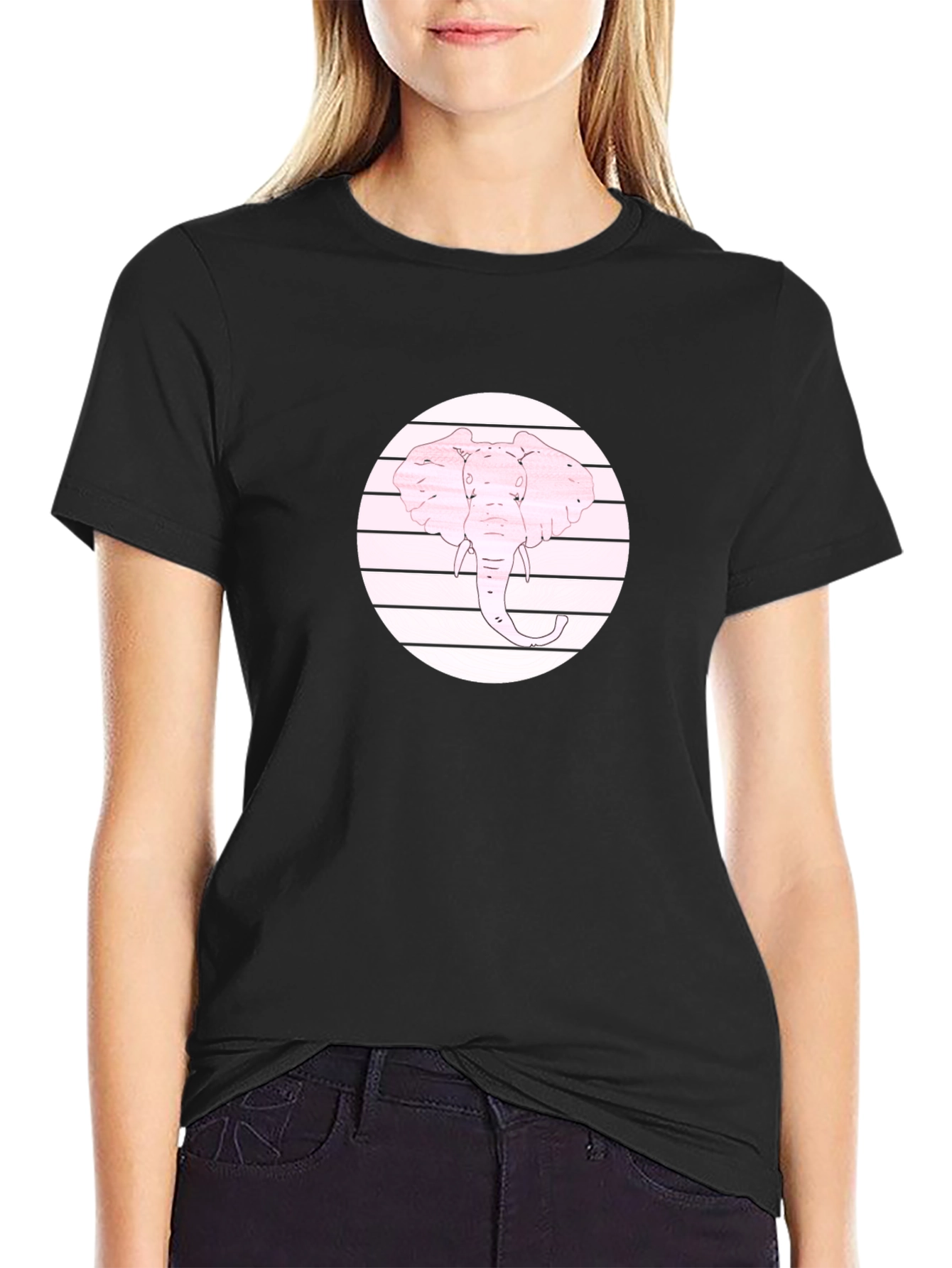 Pink Elephant Graphic Tee - Cool Animal Design