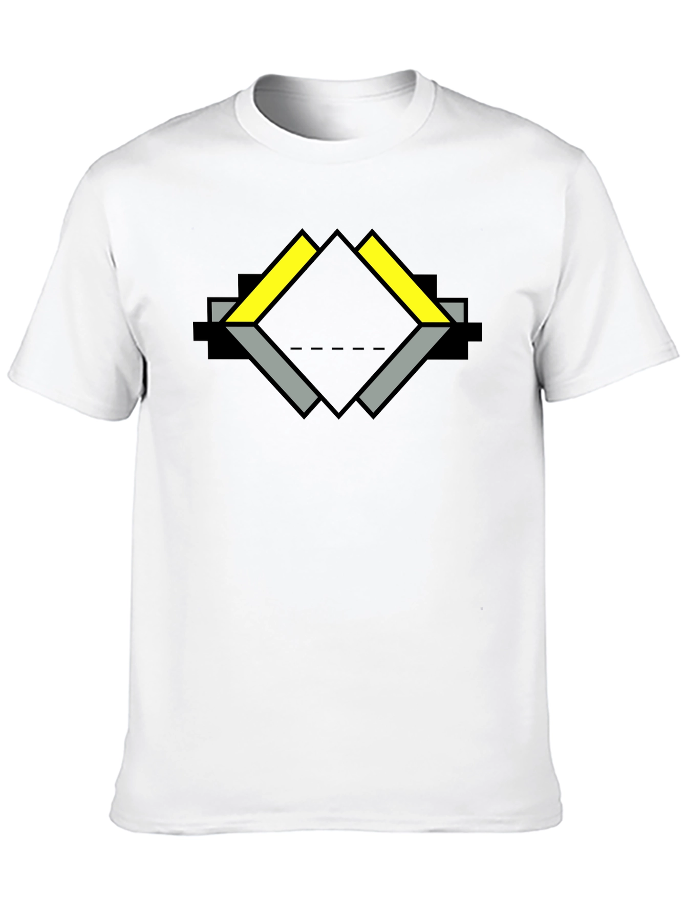 Geometric Diamond Graphic Print Black T-Shirt