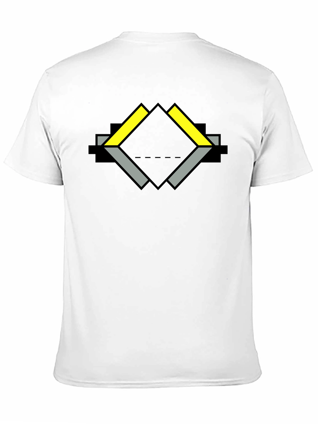 Geometric Diamond Graphic Print Black T-Shirt