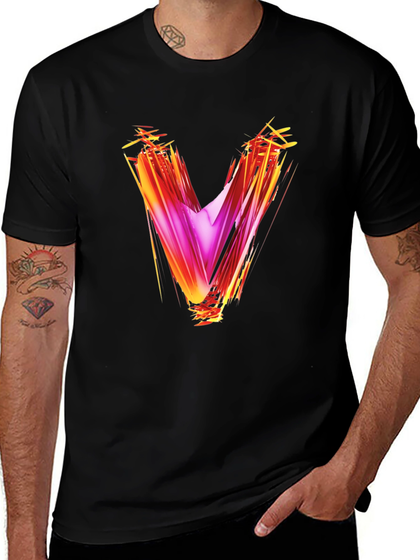 Abstract V Graphic T-Shirt
