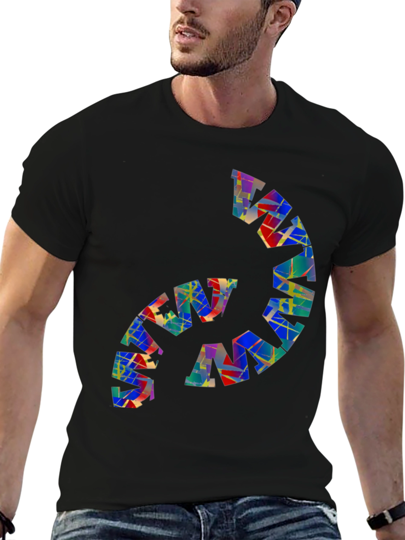 Abstract Geo Graphic Black Tee