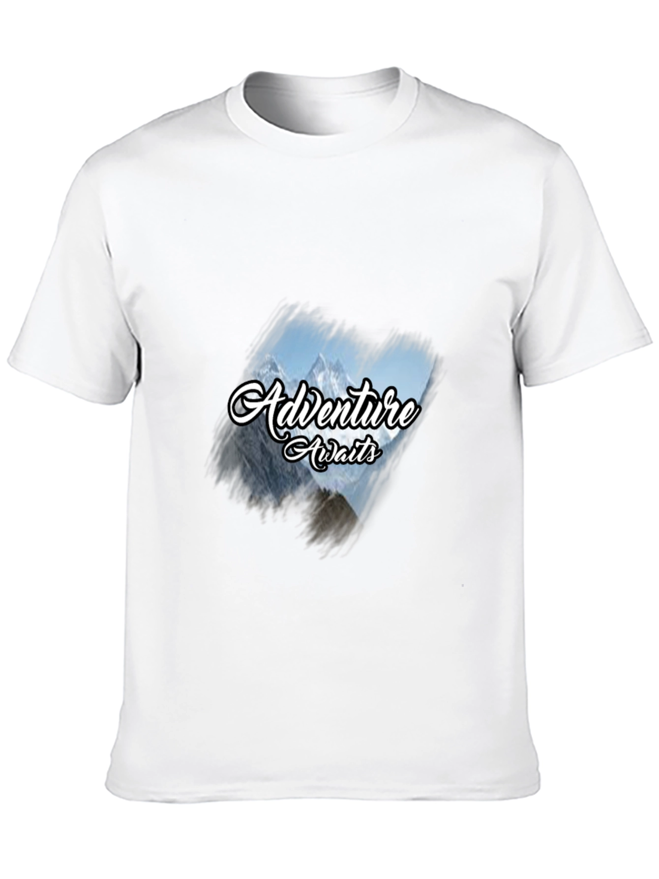 Adventure Awaits Graphic Tee - Black Cotton T-Shirt