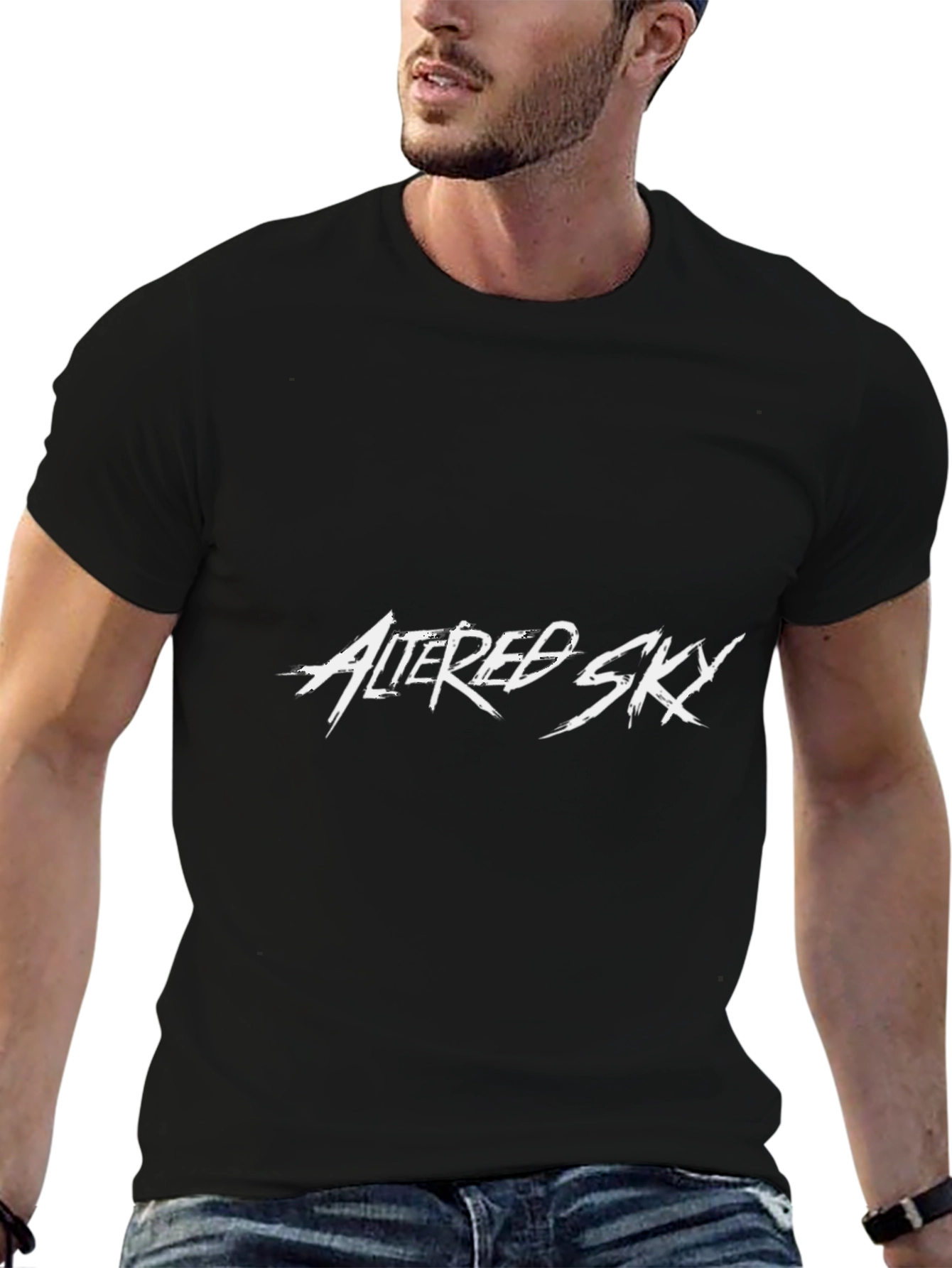Altered Sky Graphic Black Tee Shirt