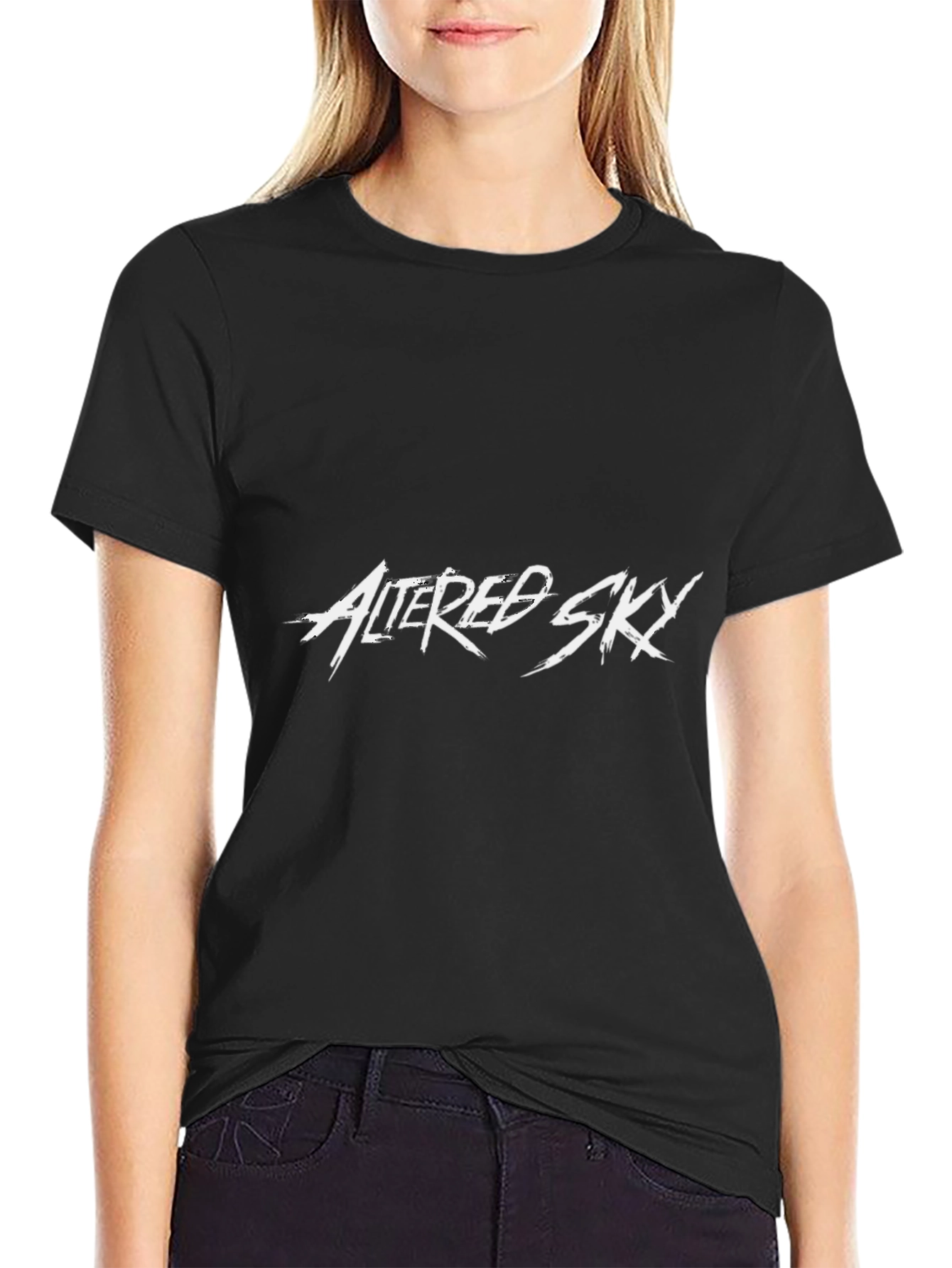 Altered Sky Graphic Black Tee Shirt