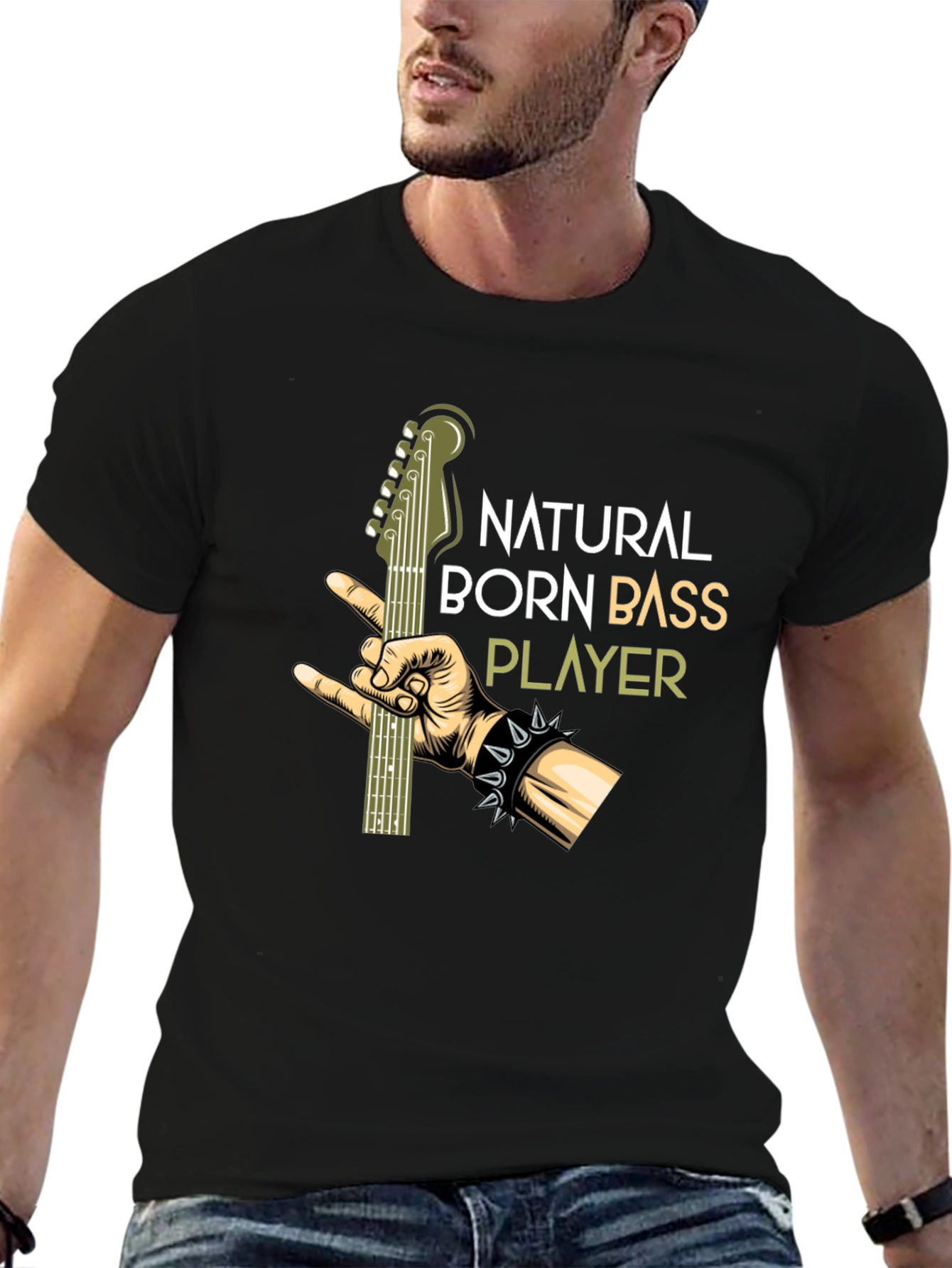 Natural Born Bass Player Graphic T-Shirt
