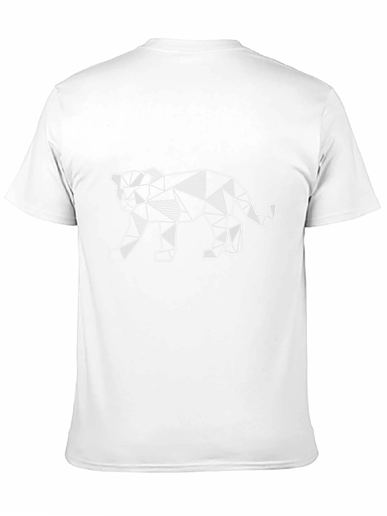 Geometric Panther Graphic Tee - Black