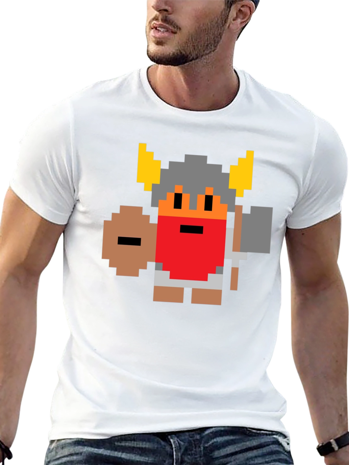 8-Bit Pixel Viking T-Shirt - Retro Gaming Tee