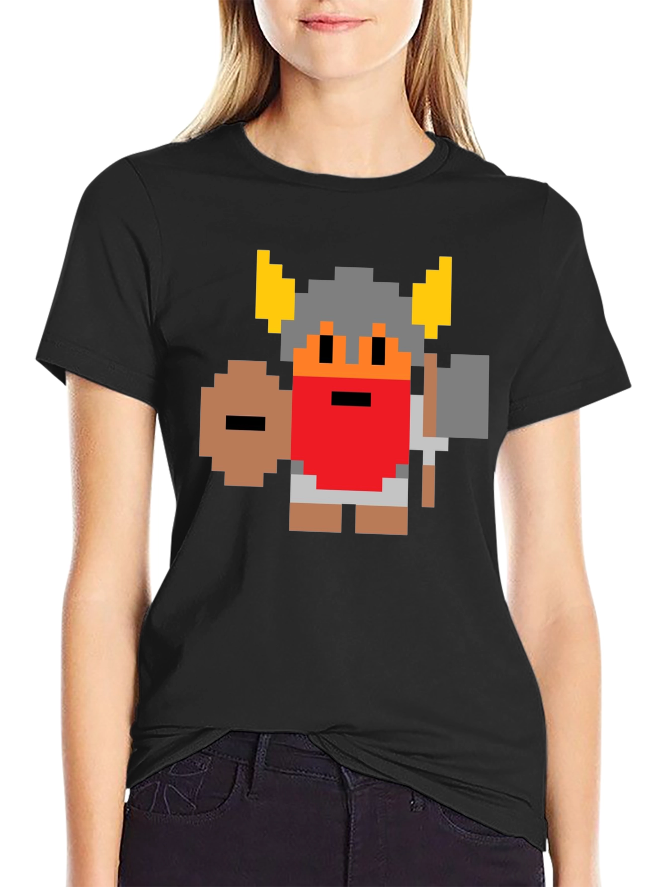 8-Bit Pixel Viking T-Shirt - Retro Gaming Tee