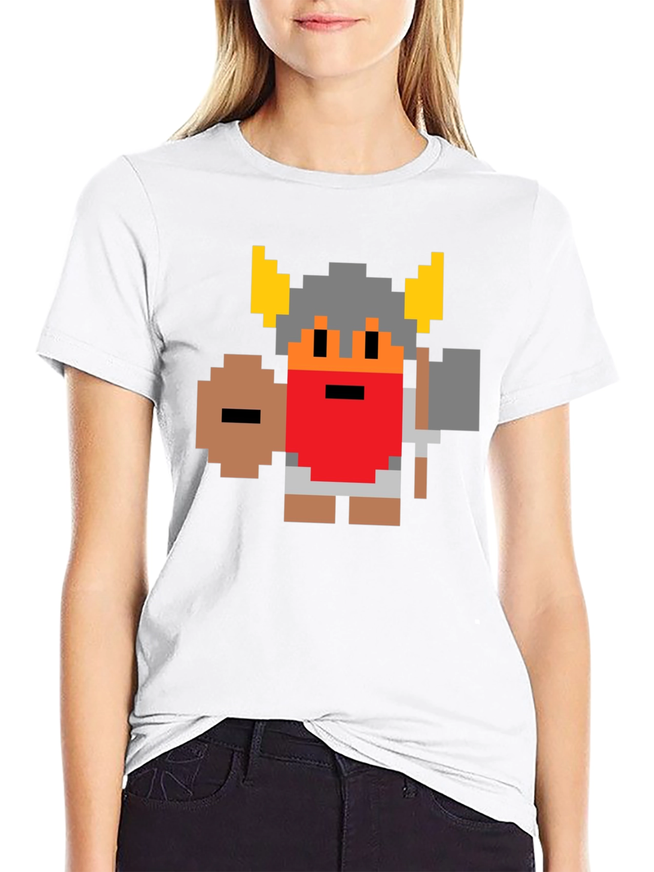8-Bit Pixel Viking T-Shirt - Retro Gaming Tee