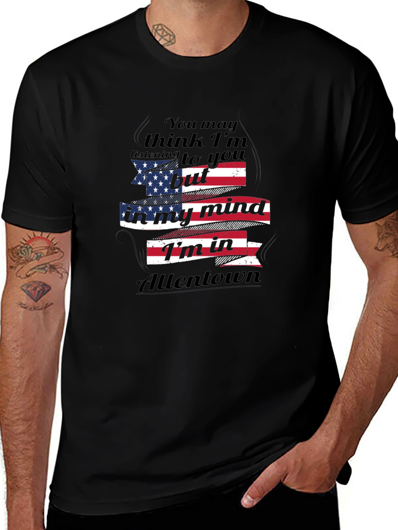 Allentown Mind T-Shirt - Patriotic USA Flag Design