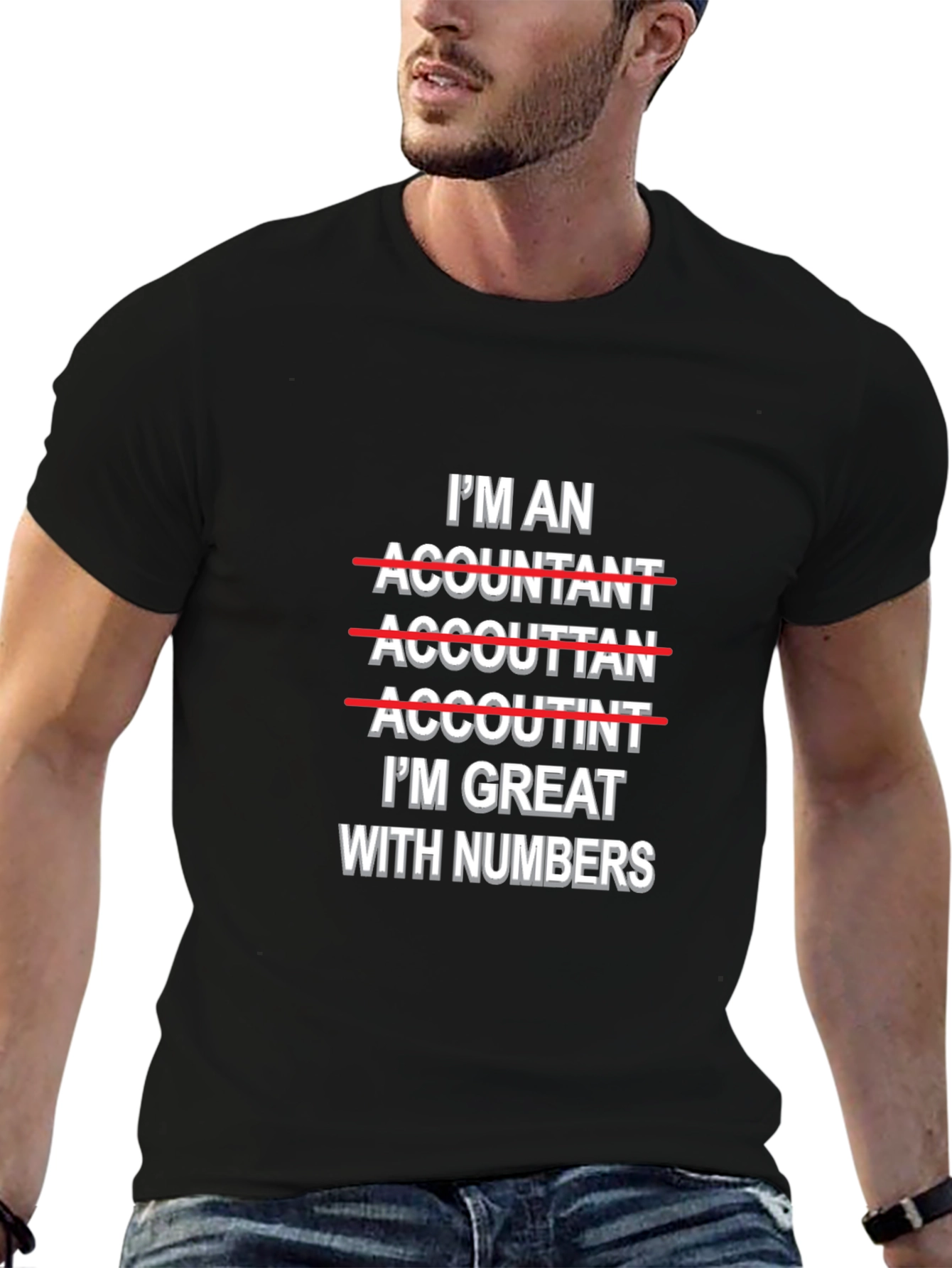 Accountant Humor Graphic Tee - Great With Numbers