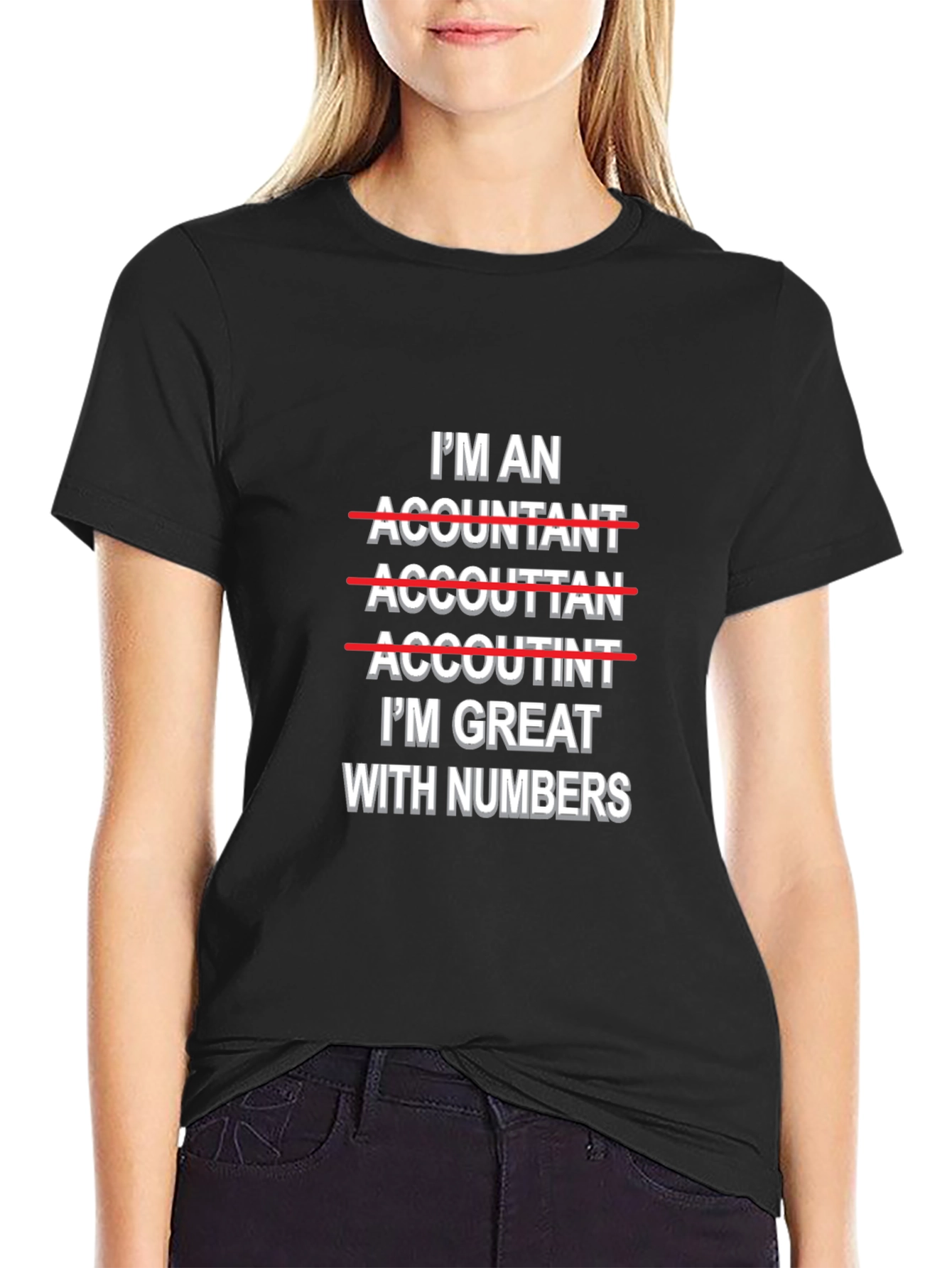 Accountant Humor Graphic Tee - Great With Numbers