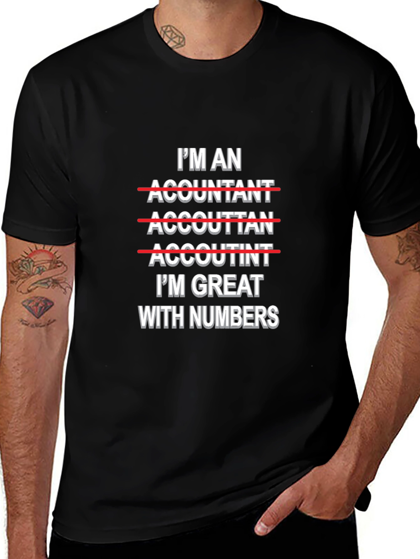 Accountant Humor Graphic Tee - Great With Numbers