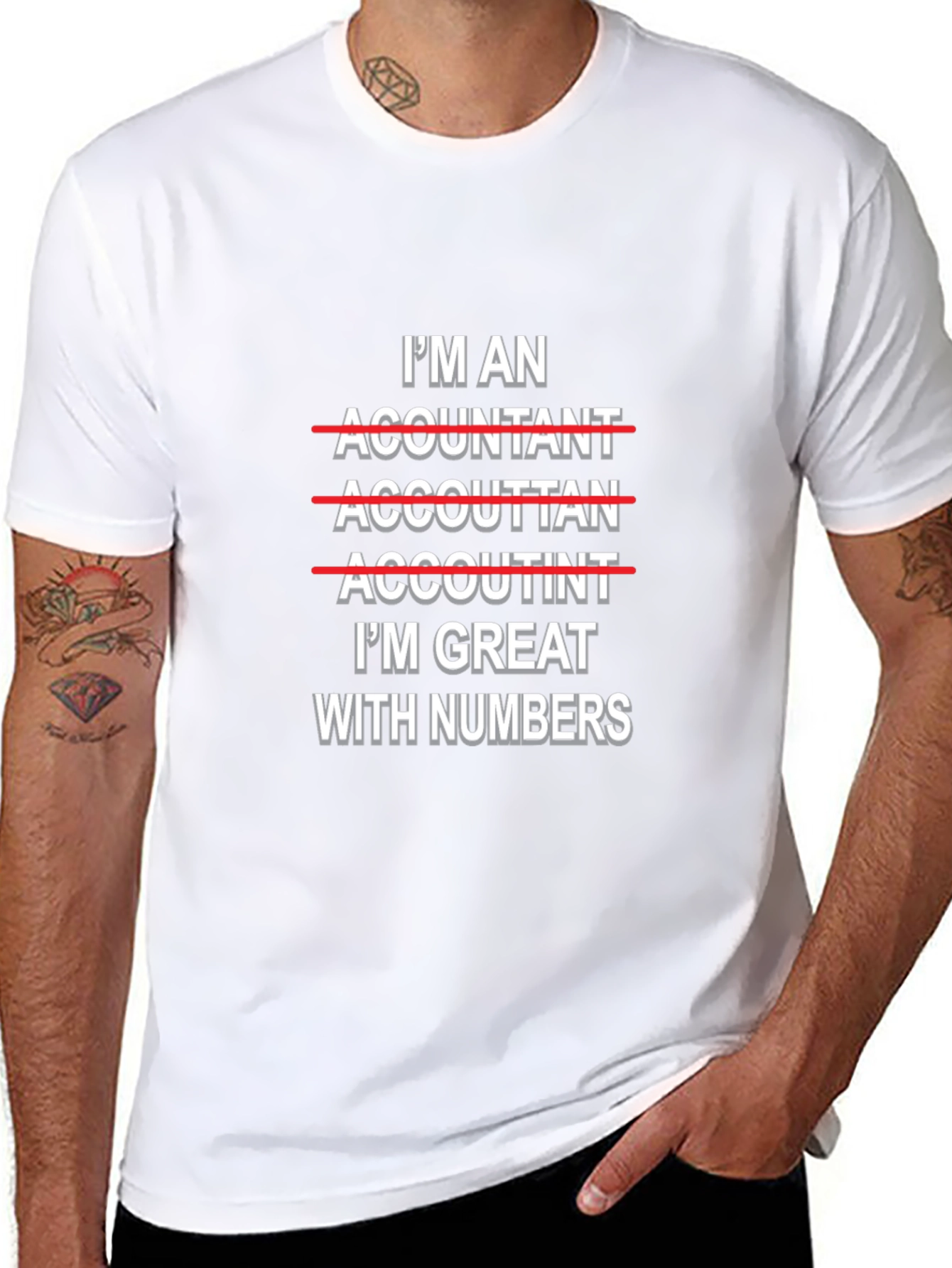Accountant Humor Graphic Tee - Great With Numbers